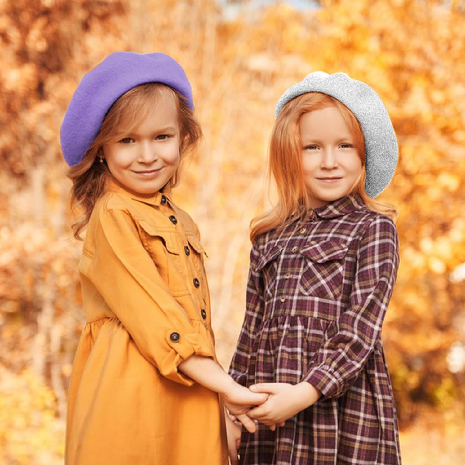 Thumbnail 5 de Winmany Toddler Girls Beret Hat in Wool – solid colour French beret for autumn and winter