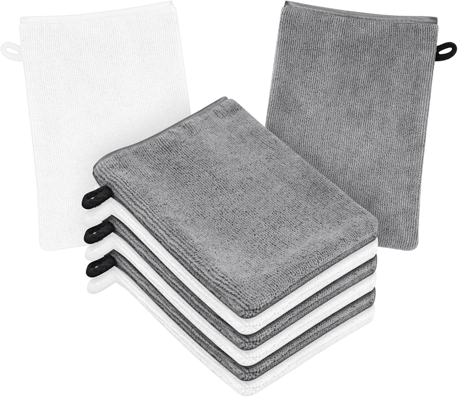 HOTUT Frottee Waschhandschuhe 8er Set 20x15CM
