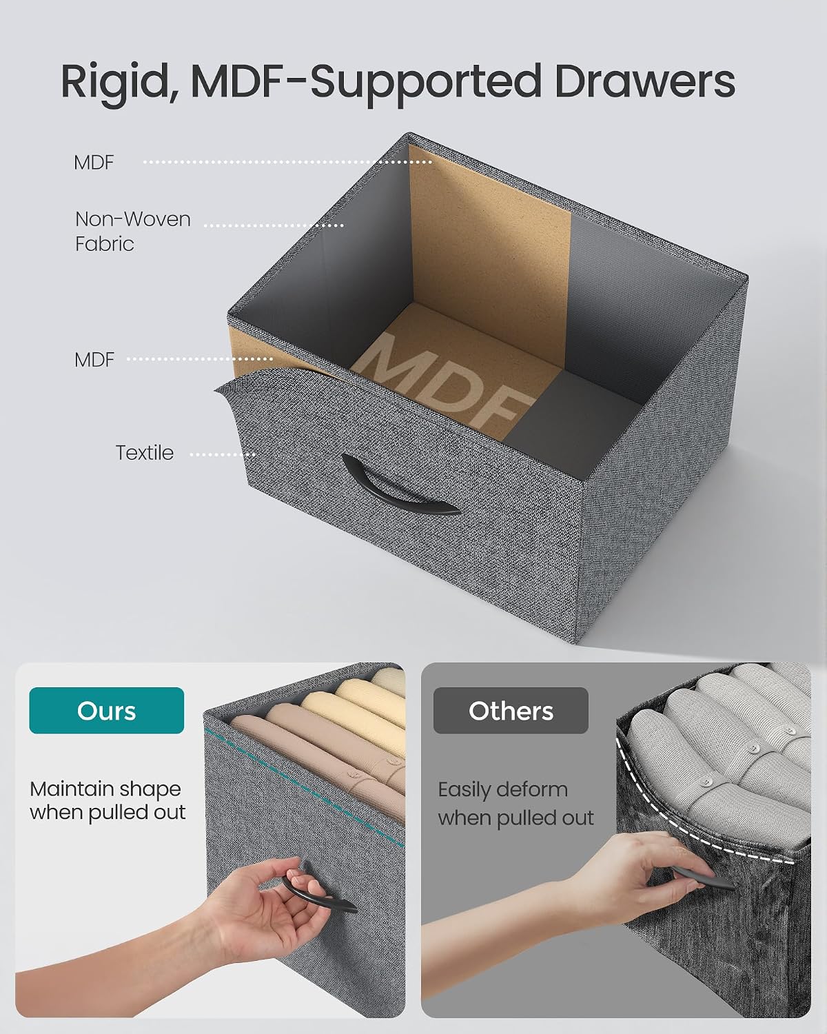 Thumbnail 4 de SONGMICS 4-Drawer Steel Chest of Drawers (BELLAH Collection) – Slate Grey