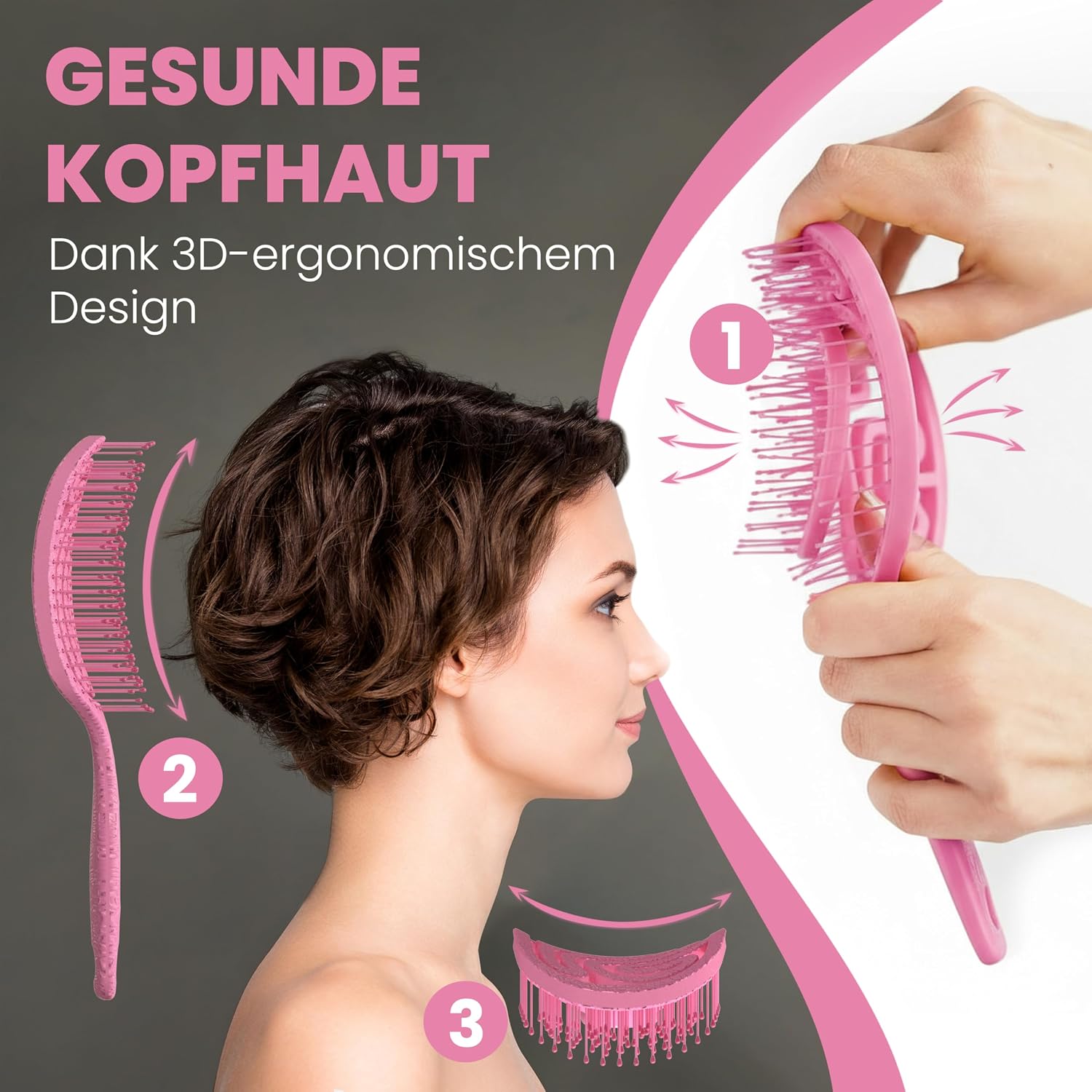Detalle 1 de Walcora Haarbürste Entwirrbürste für alle Haartypen 💇♀