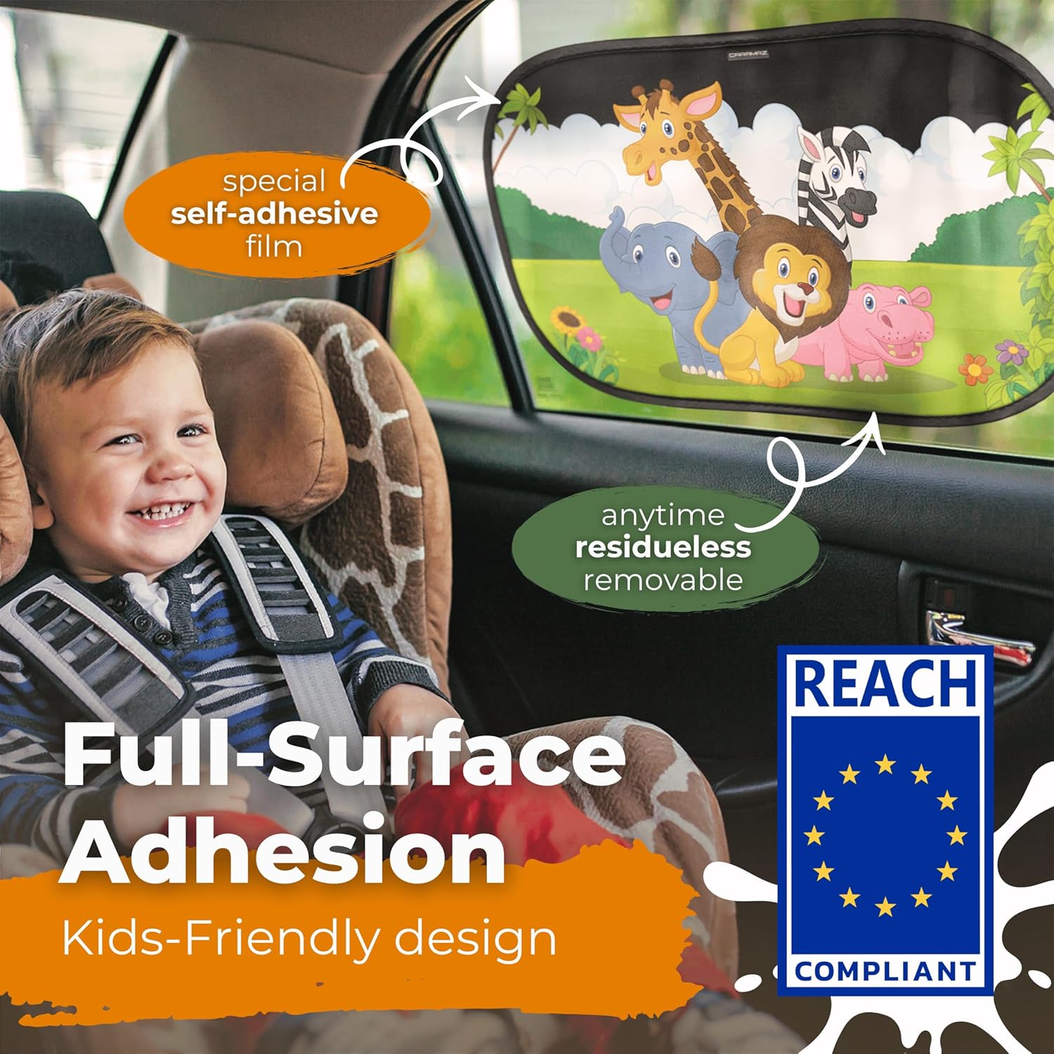Thumbnail 1 de CARAMAZ Car Window Shade for Baby (UPF 50+) – 2 Pack, 20"x12