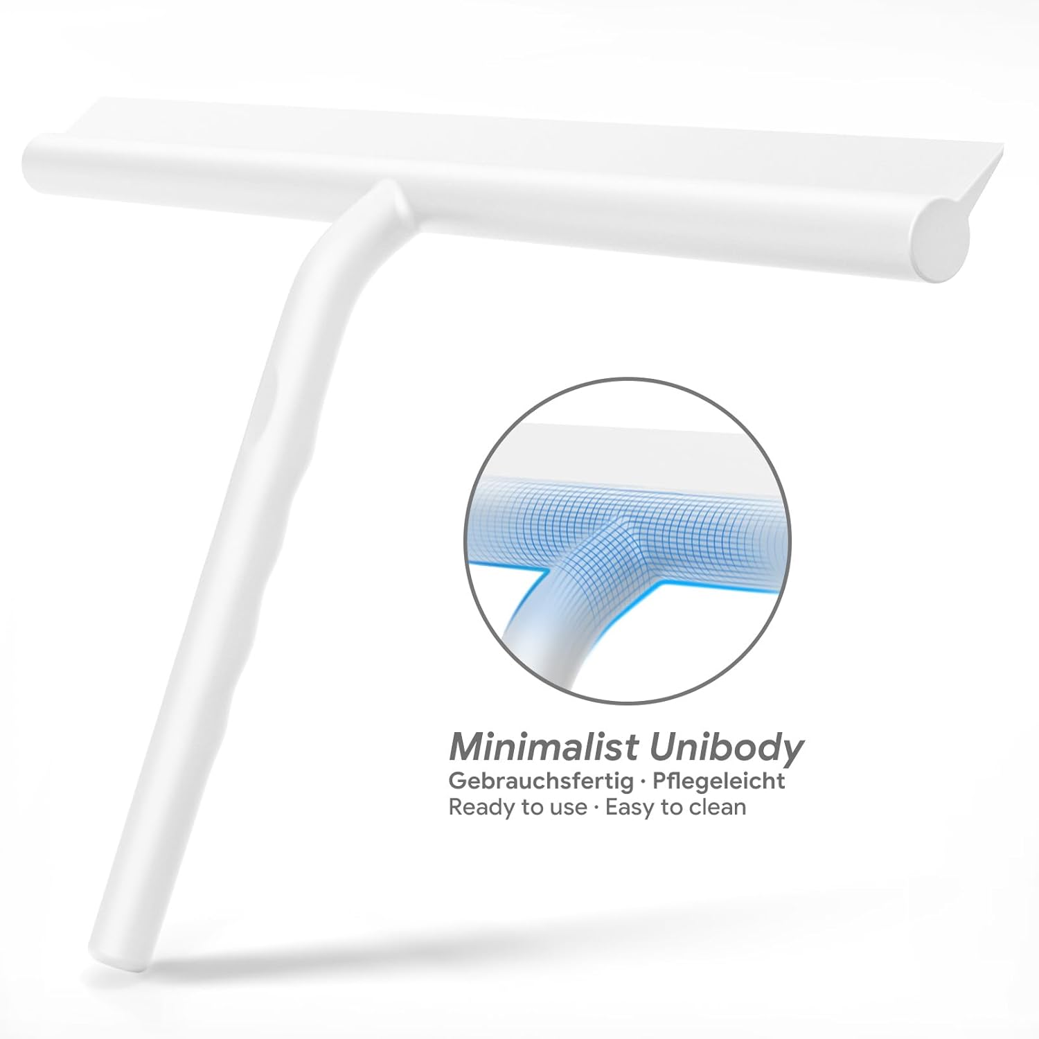 Thumbnail 4 de ecōoe Silicone Raclette de douche pour vitre et carrelage, 33 cm, crochet sans perçage, blanc