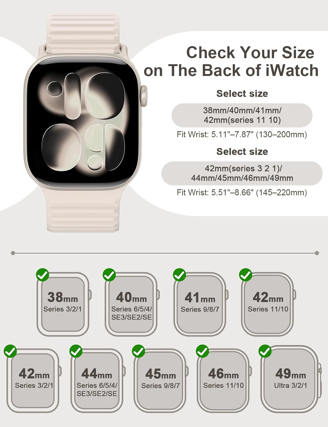 Detalle 2 de Magnetic Silicone Sport Band for Apple Watch (40/38–49mm) – Ultra-Soft, No-Buckle Magnetic Strap