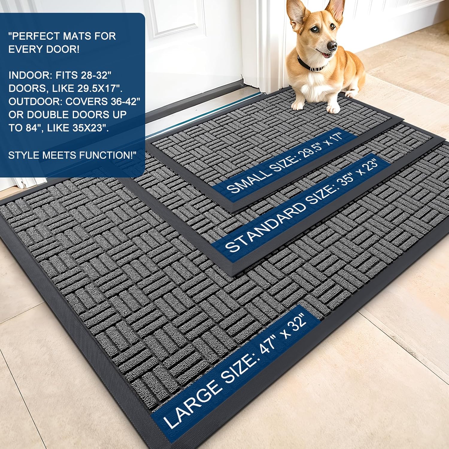 Thumbnail 2 de OLANLY Front Door Mat 29.5x17 Absorbent Doormat