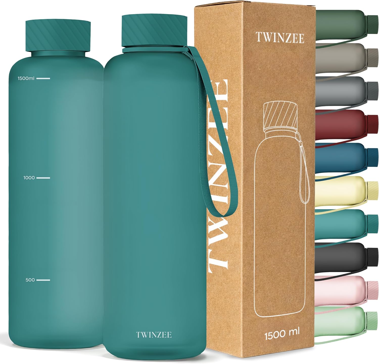 Detalle de Twinzee Gourde 1,5L – Gourde sport, anti-fuite et sans BPA, 1,5 litre en Tritan