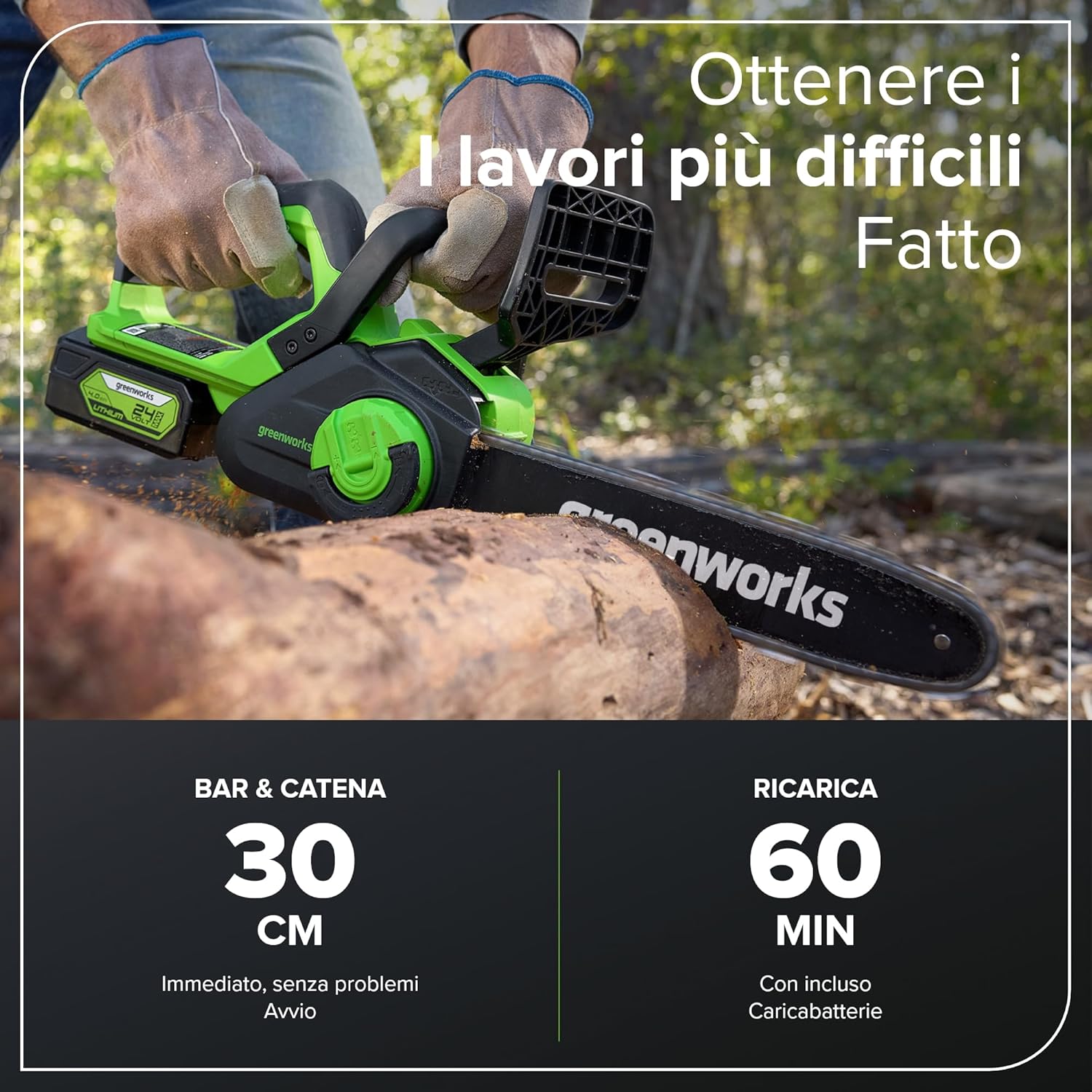 Detalle de Greenworks G40CS30II Motosega 30 cm