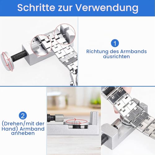 Detalle de JOREST Uhrenwerkzeug-Set zum Kürzen von Metallarmbändern und Anpassen von Lederbändern