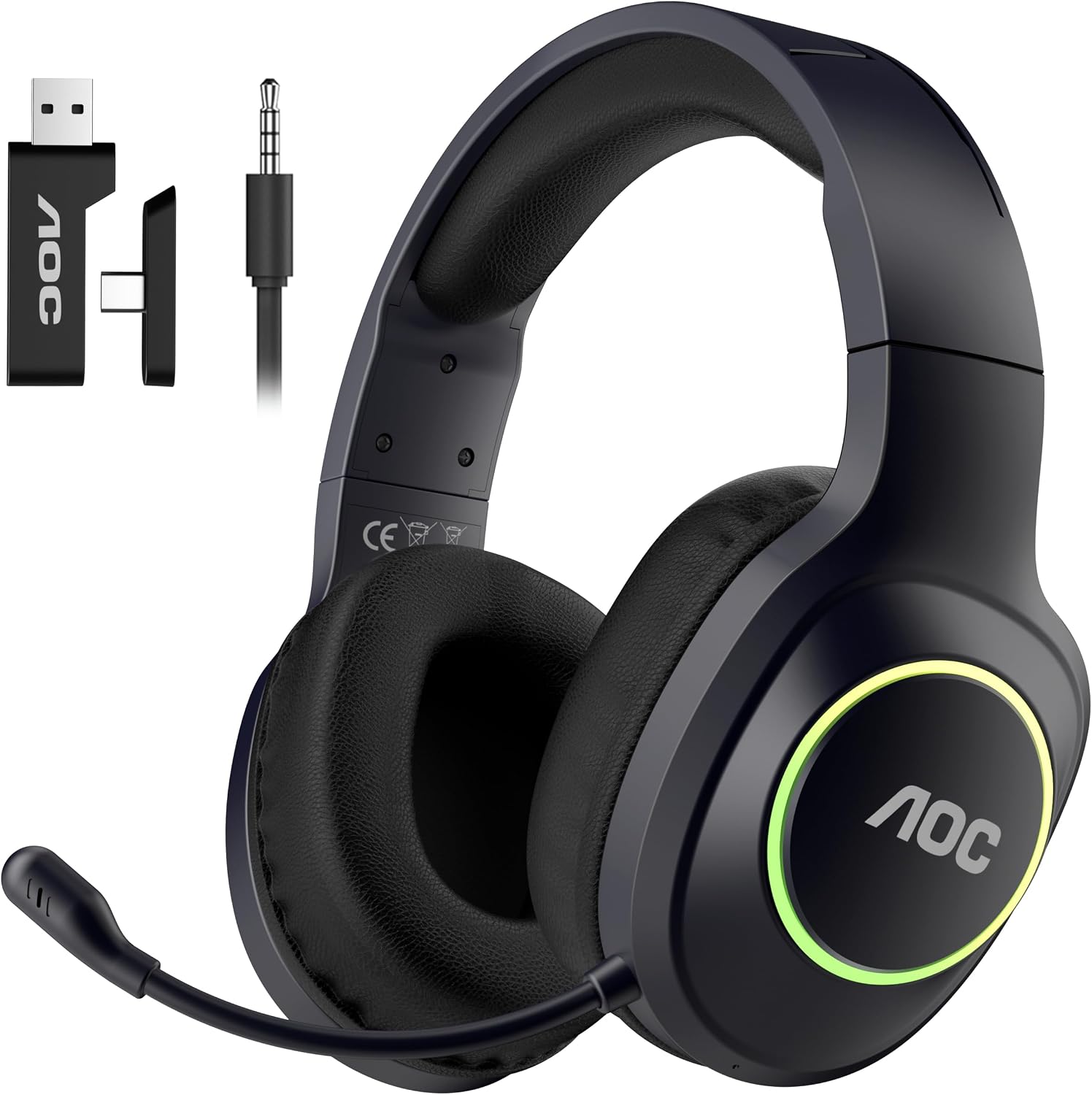 Detalle de AOC Wireless Gaming Headphones 45H playtime