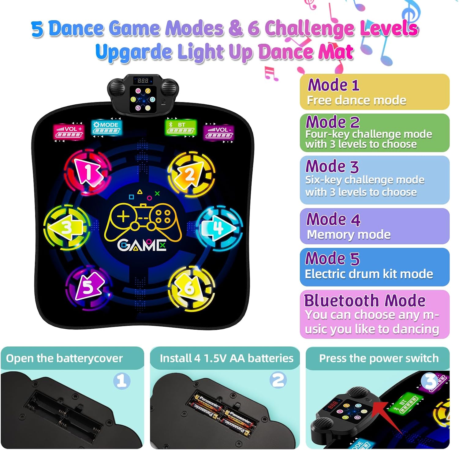 Detalle 2 de LZFYMXOK Dance Mat with 6 LED Lights