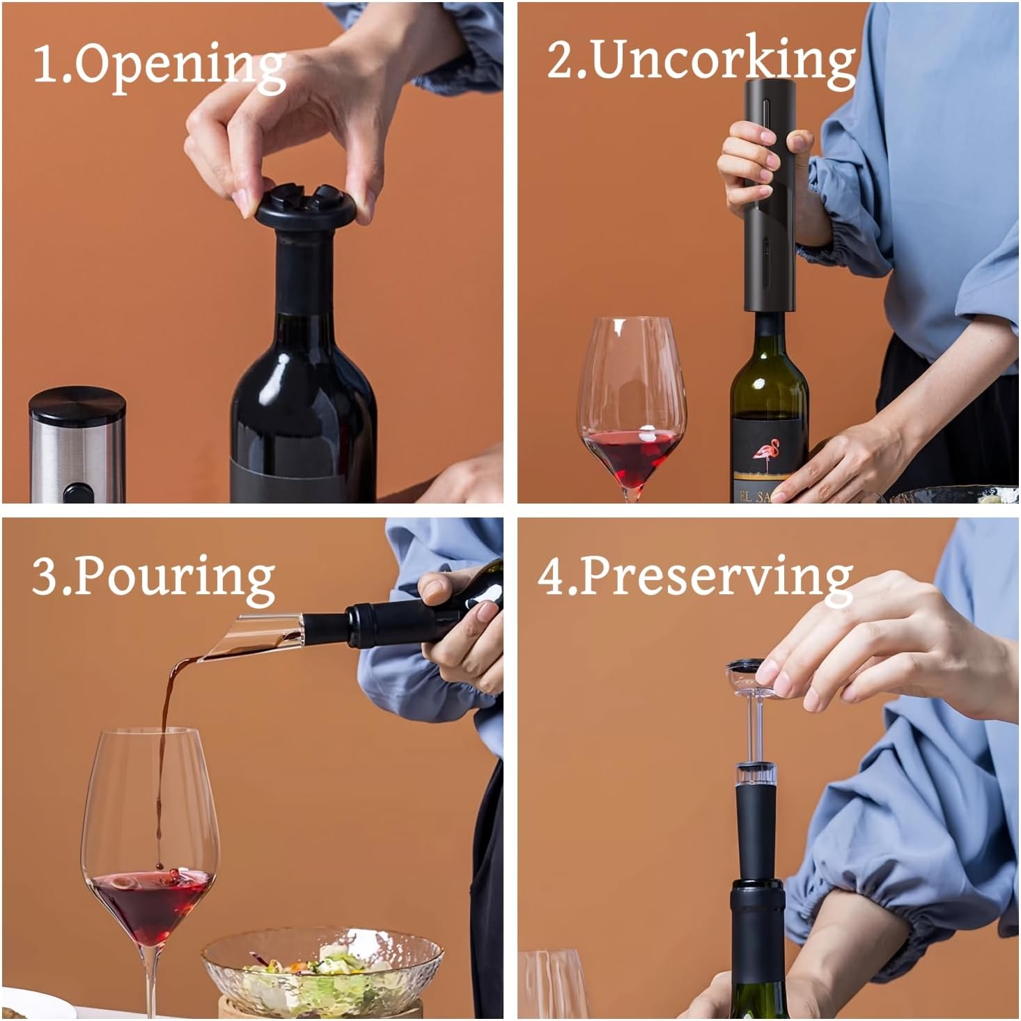 Thumbnail 1 de PEIPU Electric Wine Bottle Opener 4-pack