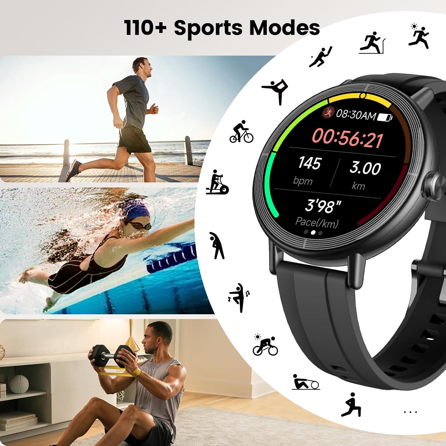Thumbnail 2 de Smart Watch for Women: DR05 with 1.27" Screen, 110+ Sport Modes and Bluetooth Calling