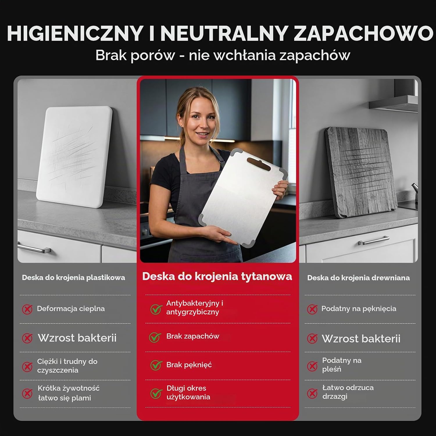 Thumbnail 4 de Teglu HK800294 – zestaw desek do krojenia ze stali 304, 3 rozmiary
