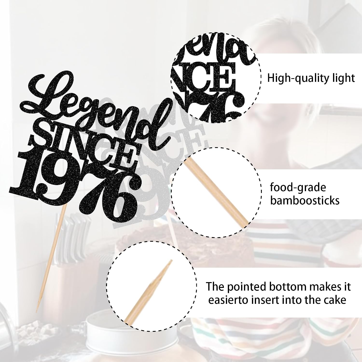 Detalle de SYKYCTCY 1 Pack Legend Since 1976 Cake Topper