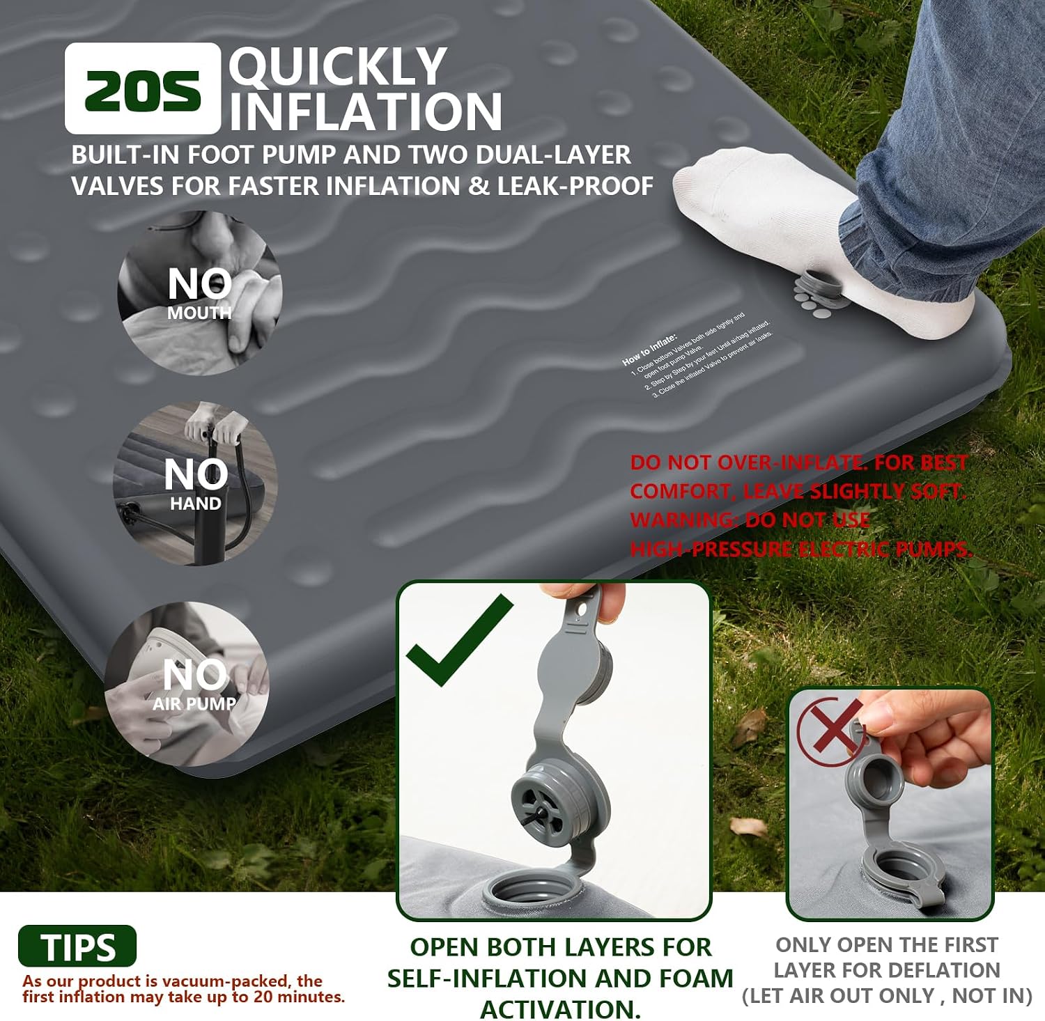 Thumbnail 4 de HiiPeak Memory Sleeping Pad 9.5 R-Value