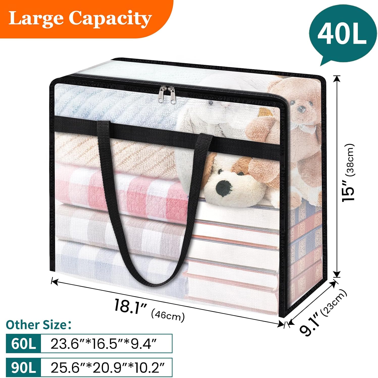 Detalle 2 de TasticTotes Clear Storage Bags 40L