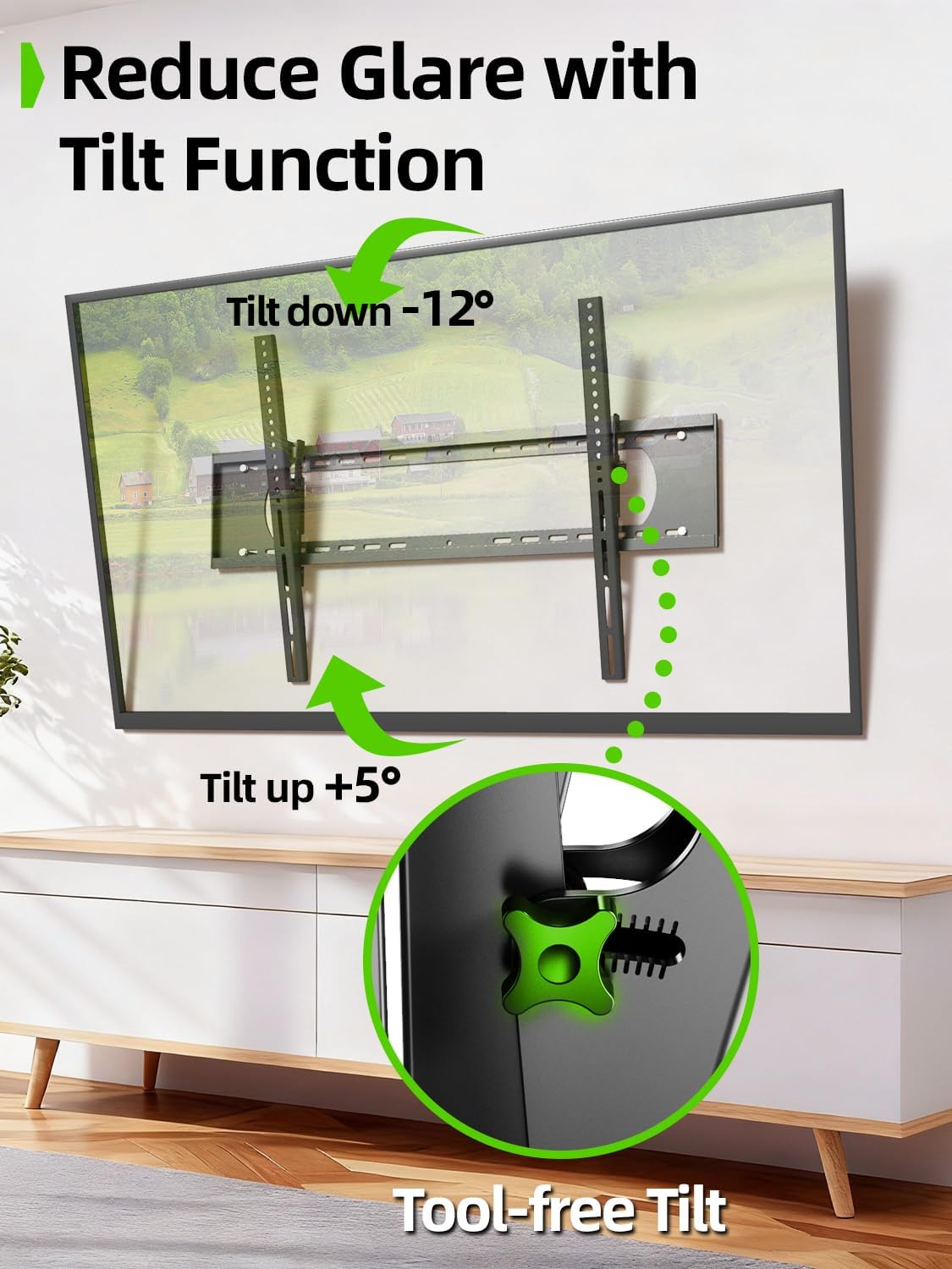 Thumbnail 3 de USX MOUNT Heavy-Duty Tilting TV Wall Mount for 60–120" up to 220 lb (Low-Profile, Ultra-Slim)