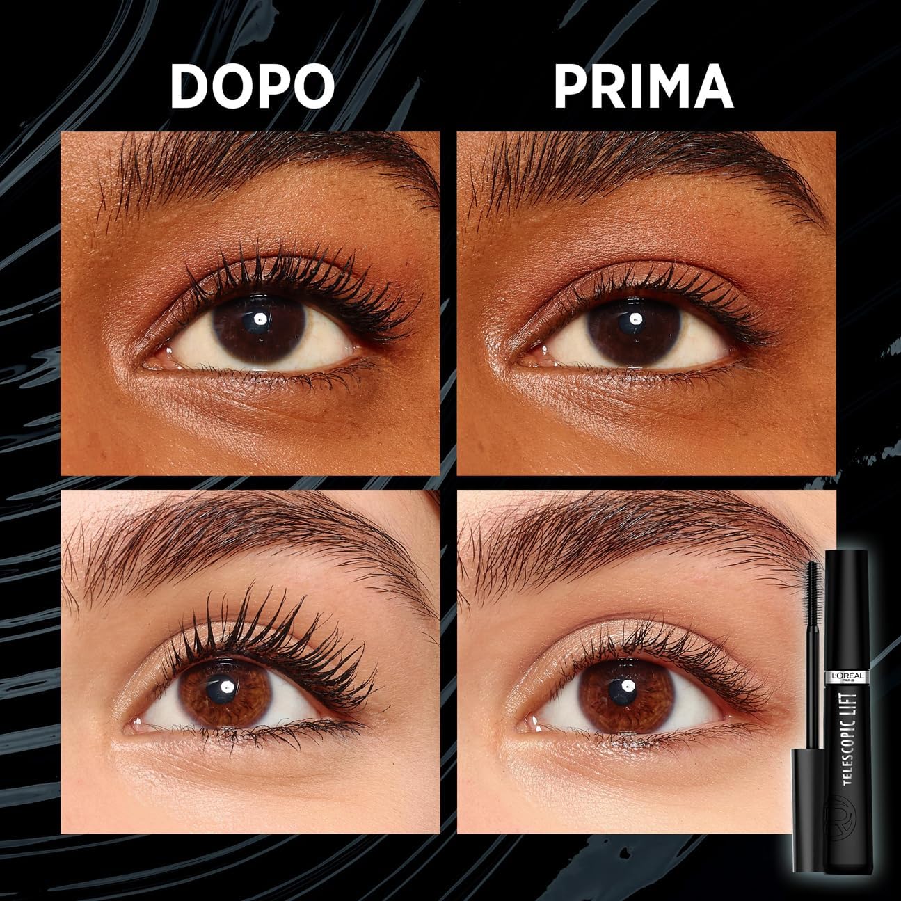 Detalle de L'Oréal Paris Telescopic Lift Extra Black: mascara che allunga, volumizza e mantiene a lungo