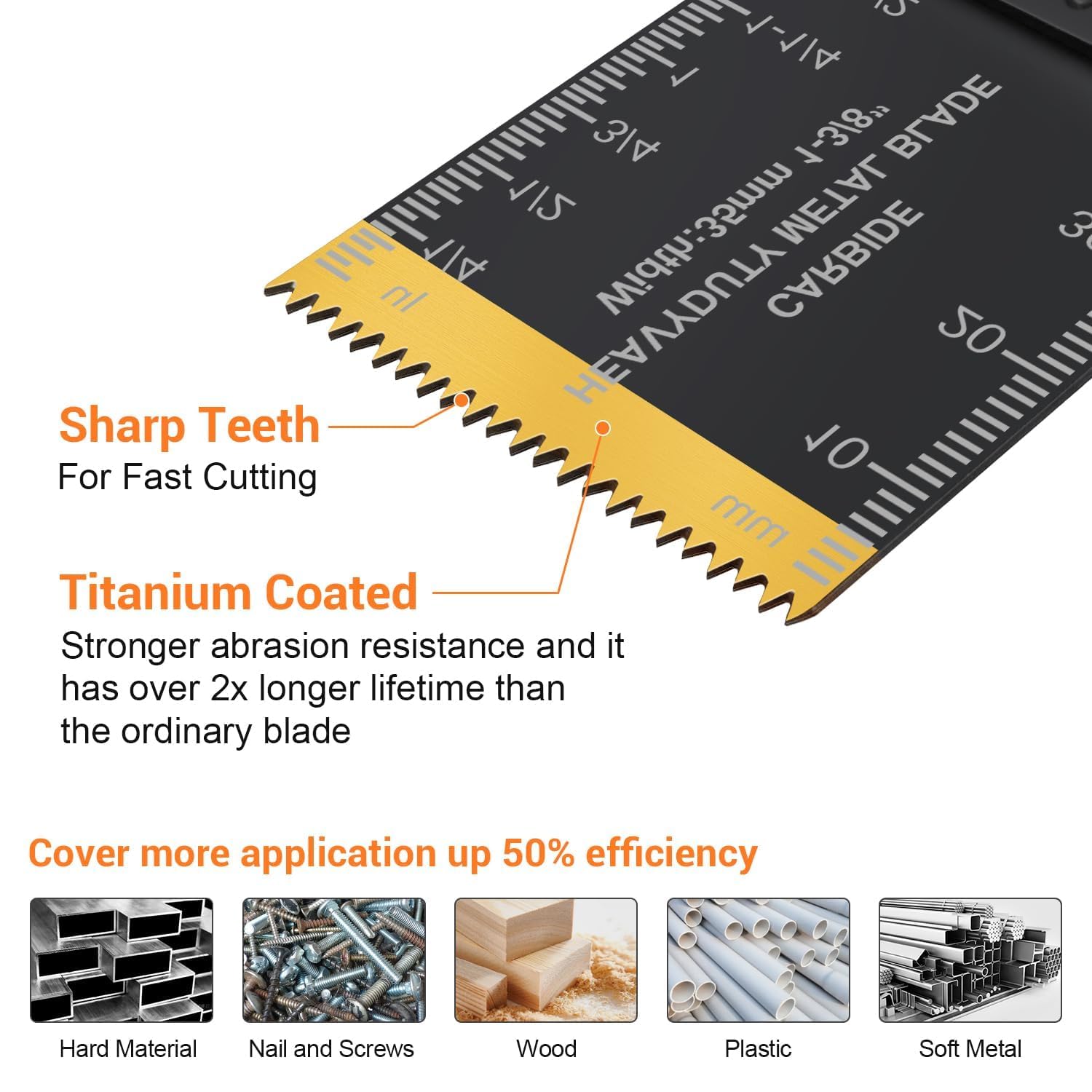 Thumbnail 2 de PECHAM 128PCS Titanium & Japanese Tooth saw blades for multi-tool 🪚