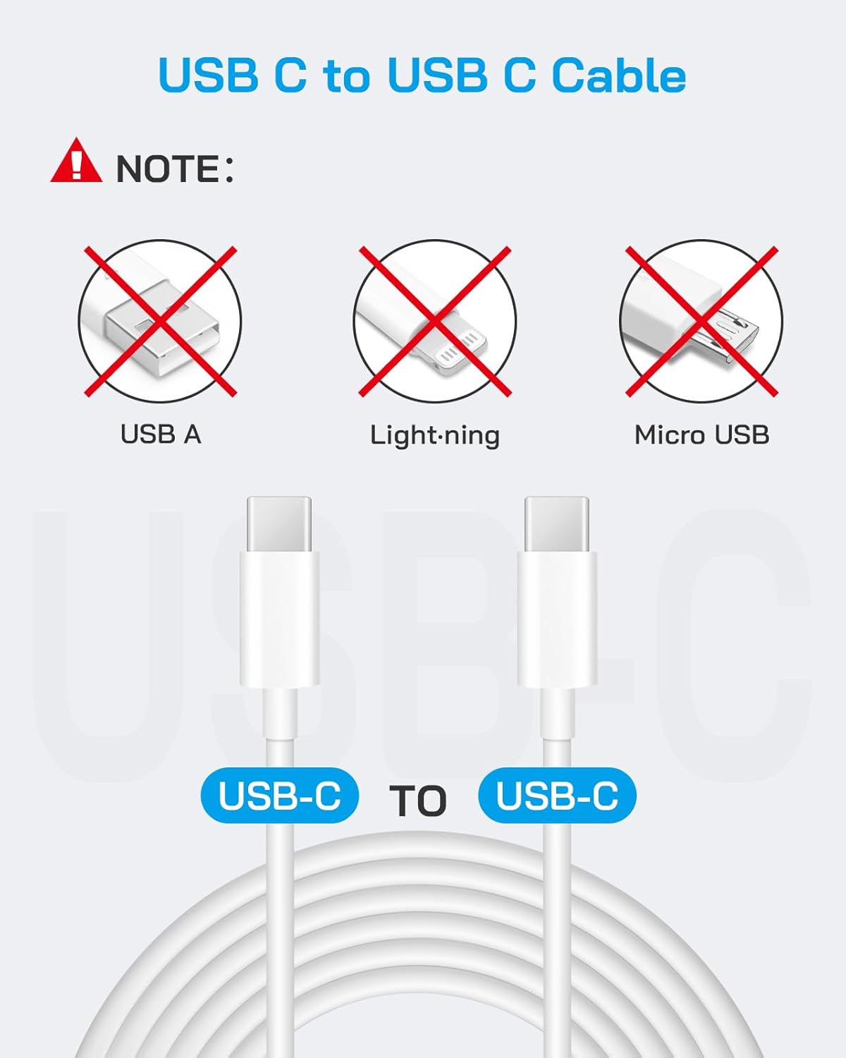 Detalle de CXX CA-43T 20W USB-C Charger 3-Pack with 6-Foot Cables