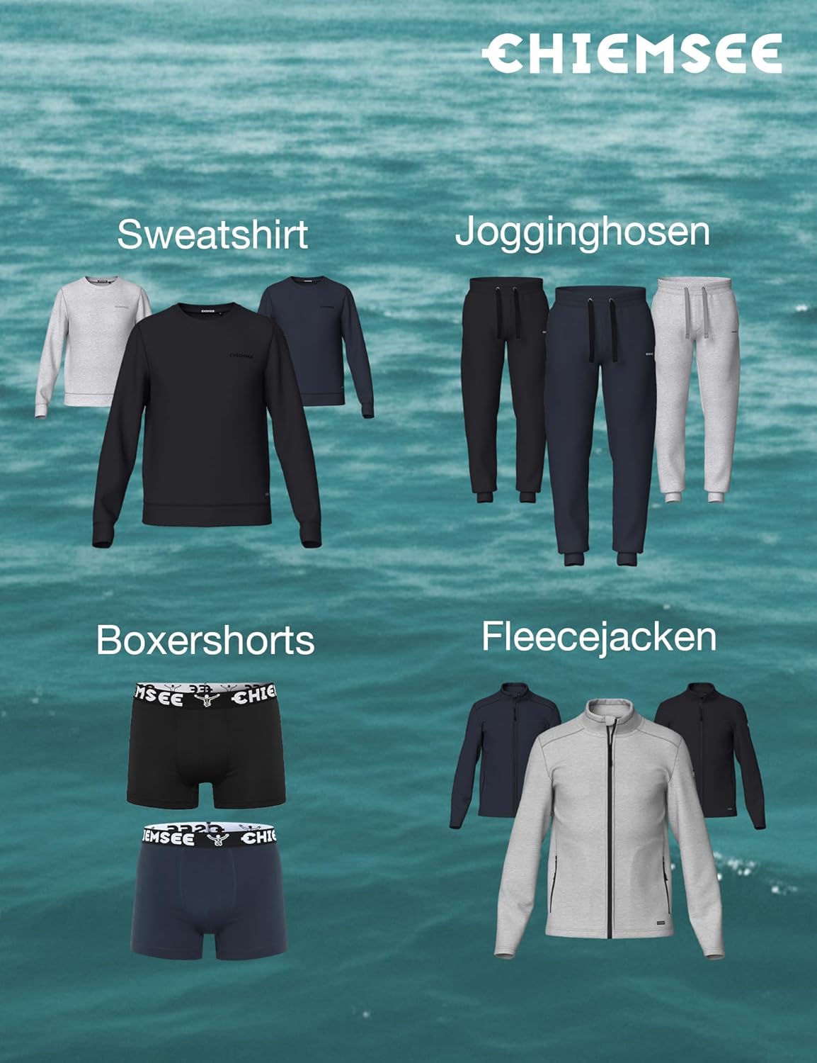 Detalle de Chiemsee Badehose Herren I Regular Fit – Schnelltrocknend, elastischer Bund, Mesh-Innenslip, 2 Taschen