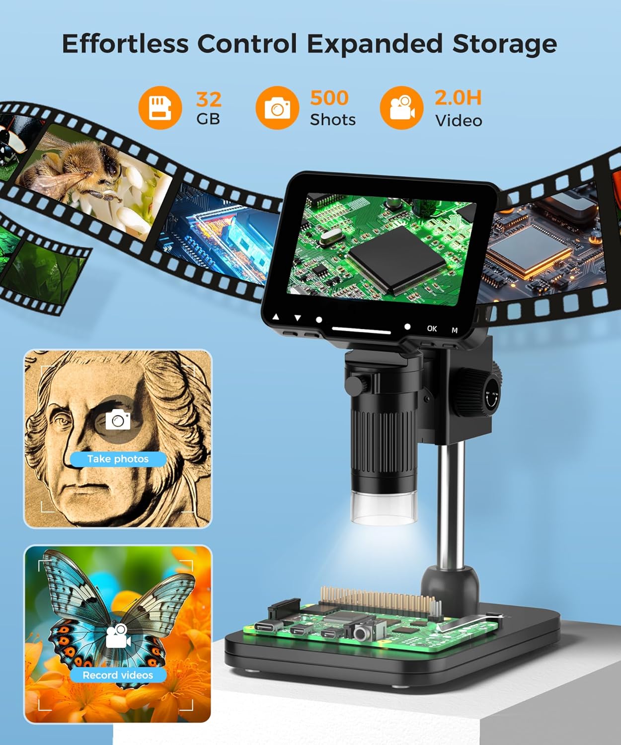 Thumbnail 5 de LCD Digital Microscope 10MP 4.3-inch 1080P 1–1000X 🔬
