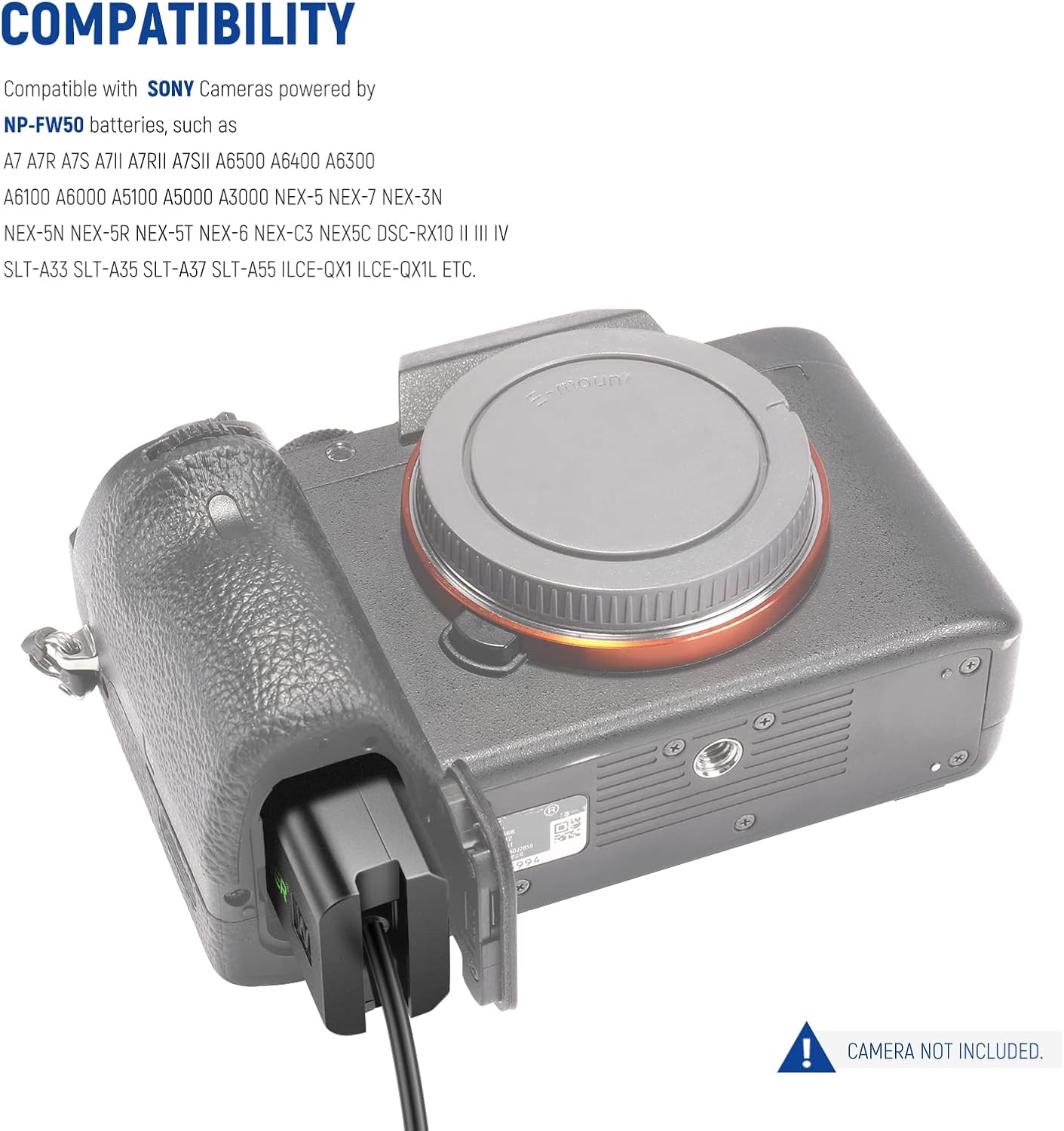 Thumbnail 1 de NEEWER AC-PW20 Adattatore d’Alimentazione con batteria fittizia per Sony NP-FW50