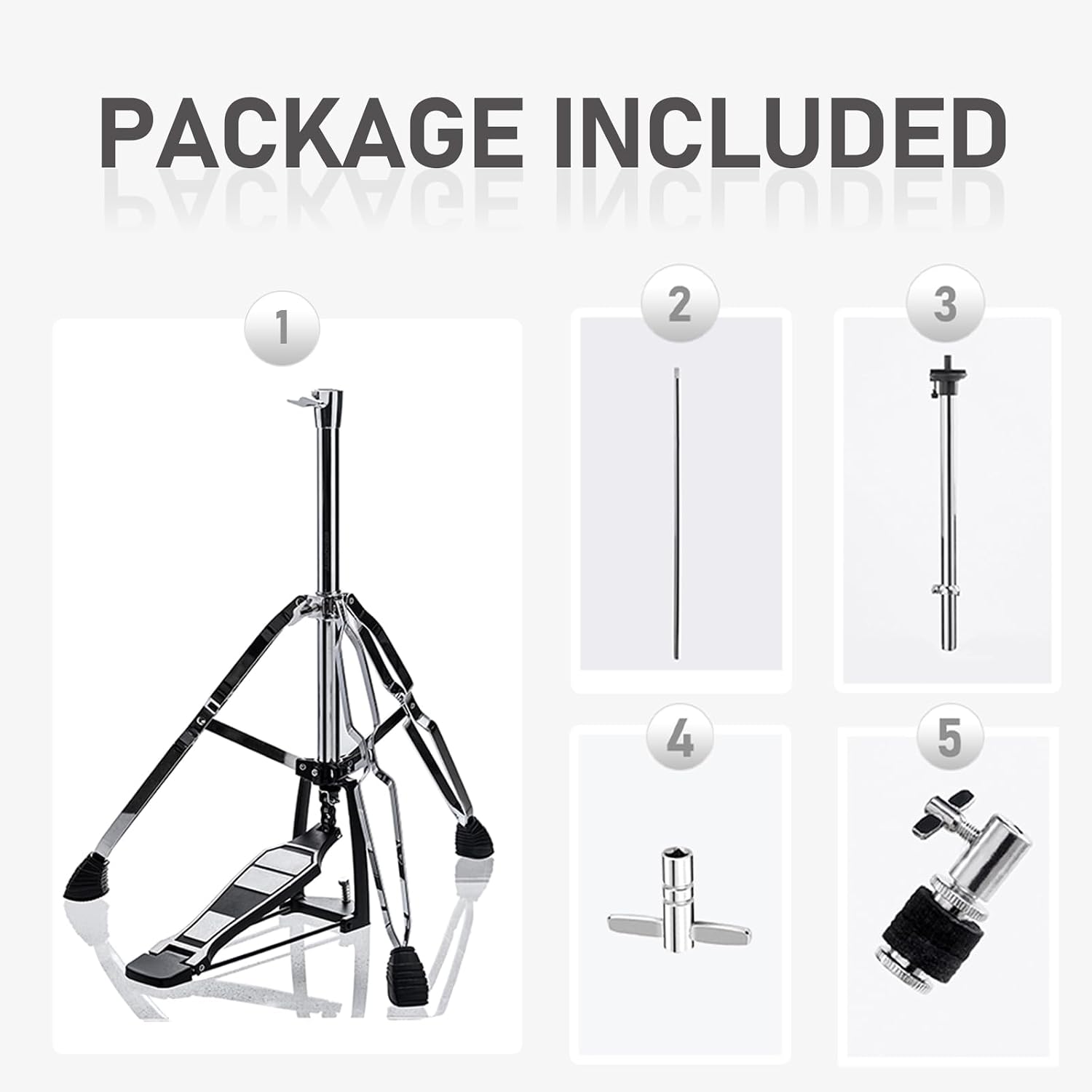 Detalle 2 de Vaisoeny V-CC-FK11 Hi-Hat Stand, Adjustable 3-Leg Design