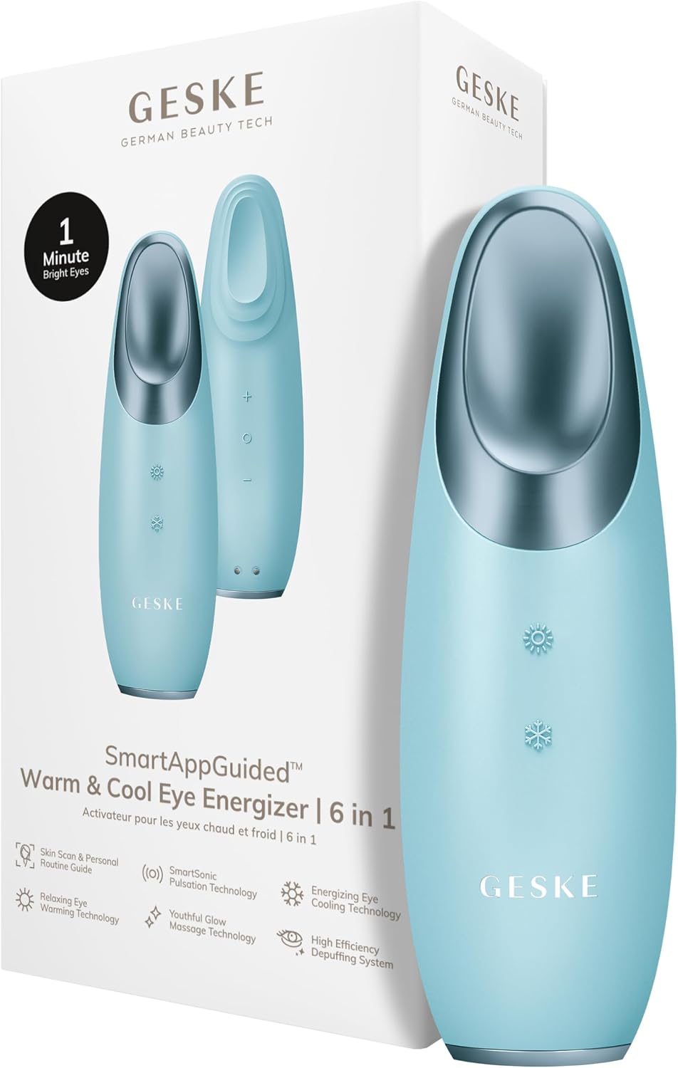 Detalle de GESKE SmartAppGuided Warm & Cool Eye Energizer – 6 en 1, massage oculaire intelligent