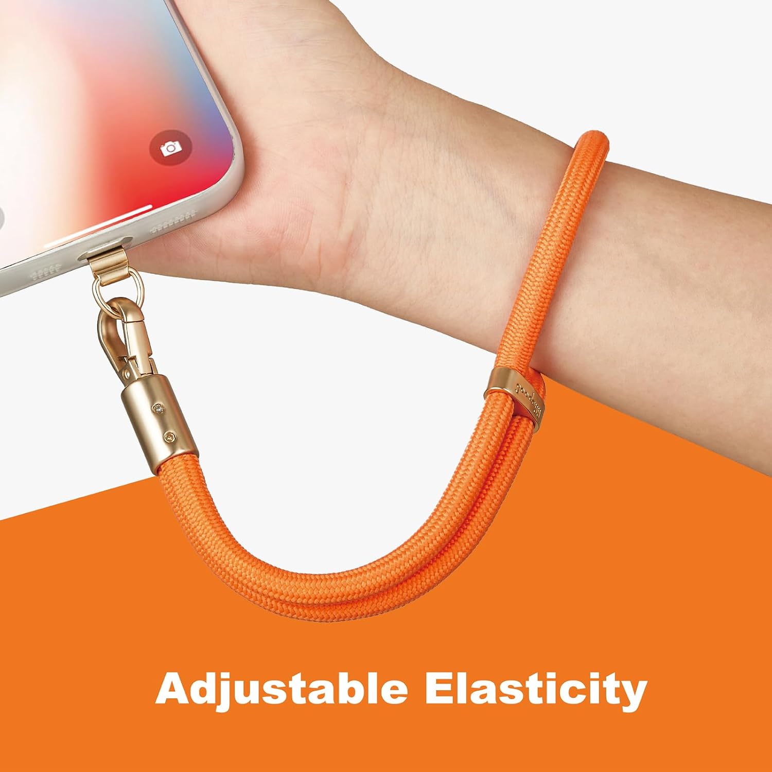 Detalle de GOODAYY Phone Wrist Strap: Adjustable Elasticity Phone Lanyard with Metal and Nylon Patches