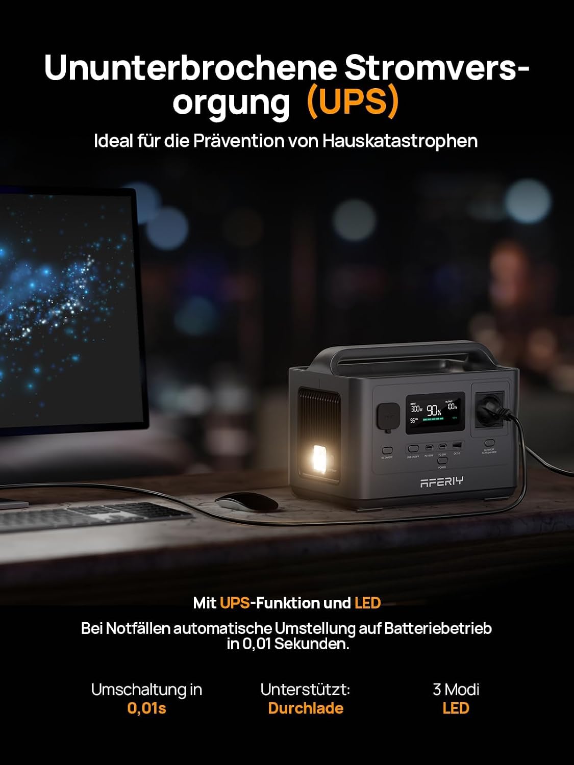 Detalle de AFERIY AF-P040 Powerstation 256Wh 🔌
