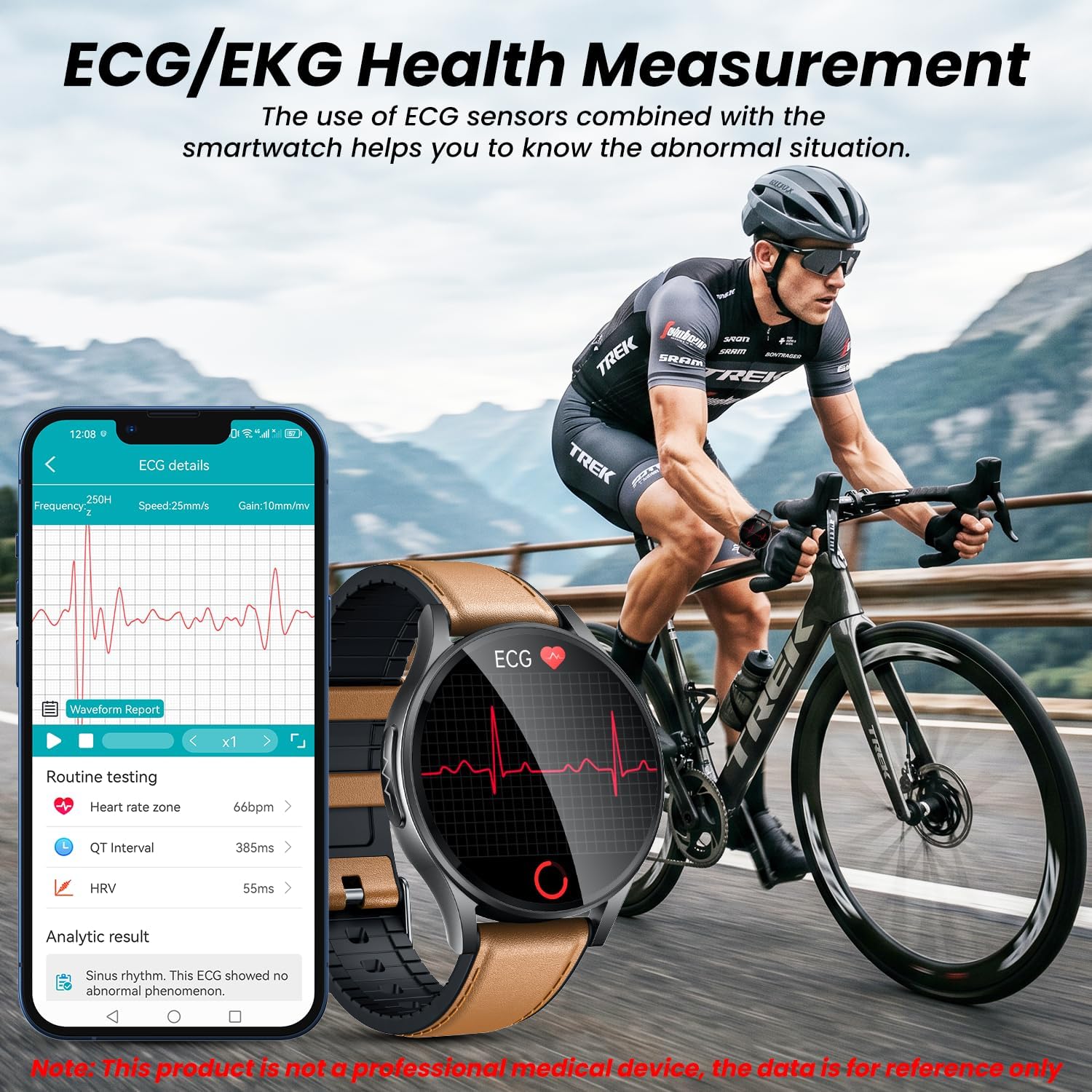 Detalle 2 de Orologio Smartwatch Uomo con ECG, HRV e Monitoraggio 24/7 – AMOLED 1.43