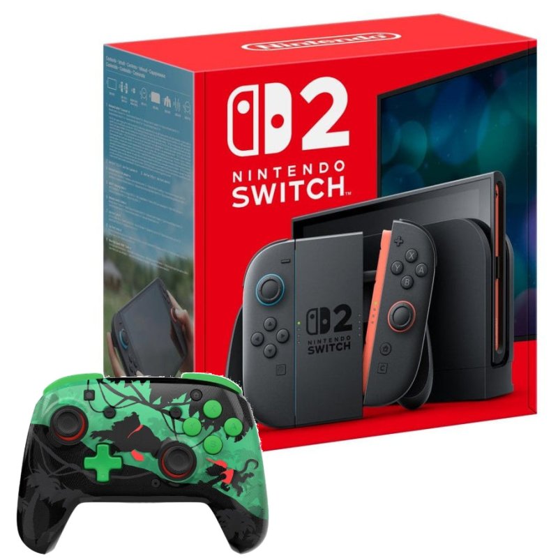 Detalle de Nintendo Switch 2 7.9" FullHD 120Hz 256GB Azul/Rojo + Turtle Beach Rematch Donkey Kong Wireless