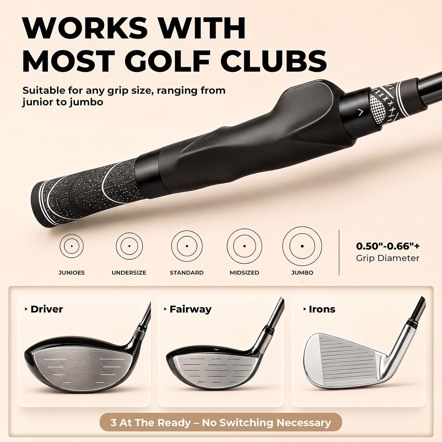 Detalle 2 de TOYEYE Golf Grip Trainer for Right-Handed Players, Standard Fit, Non-Slip Rubber