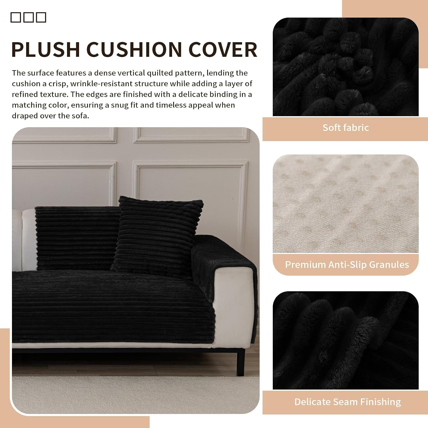 Thumbnail 6 de ELEOPTION Sectional Sofa Covers, Flannel