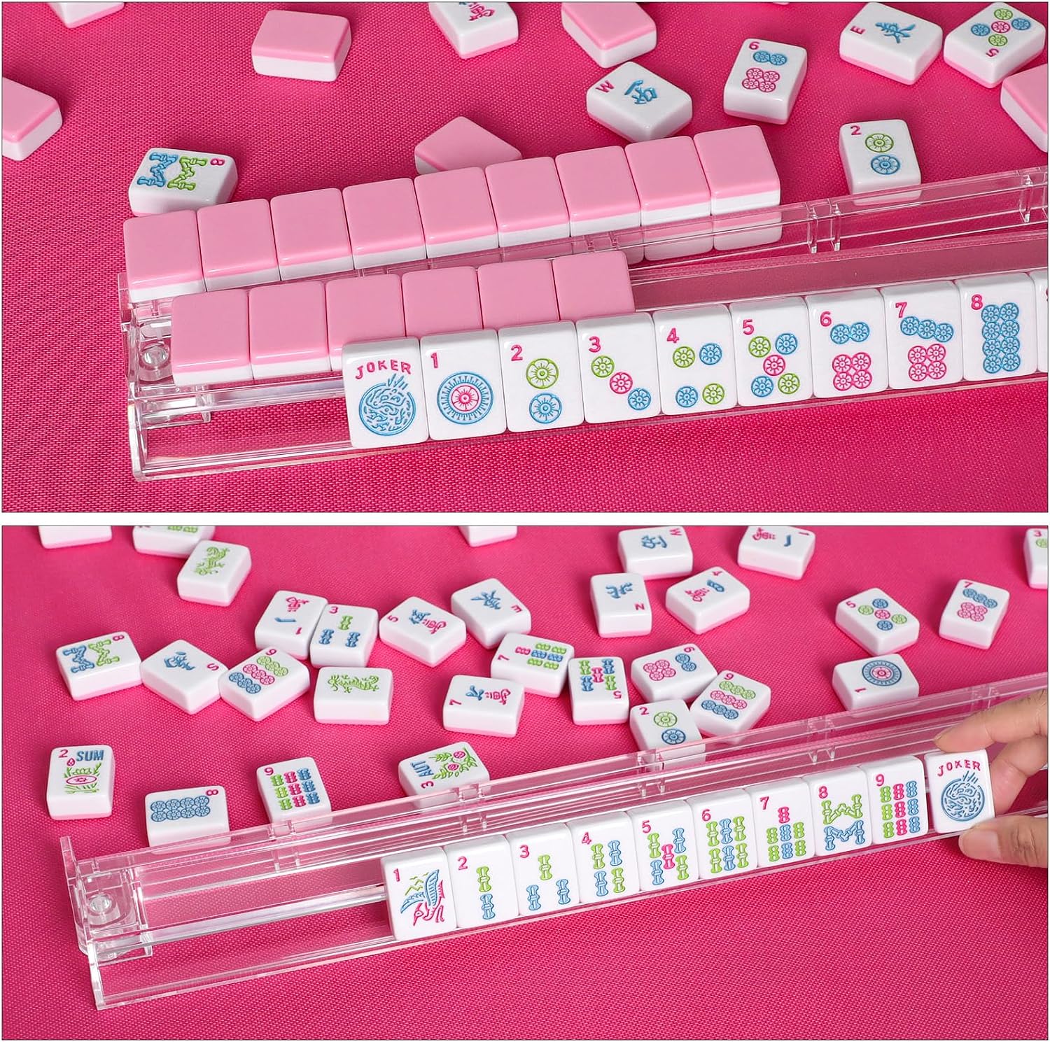 Thumbnail 2 de GUSTARIA 1.2” American Mahjong Tile Set, 166 Tiles (Tiles Only) — Pink Color