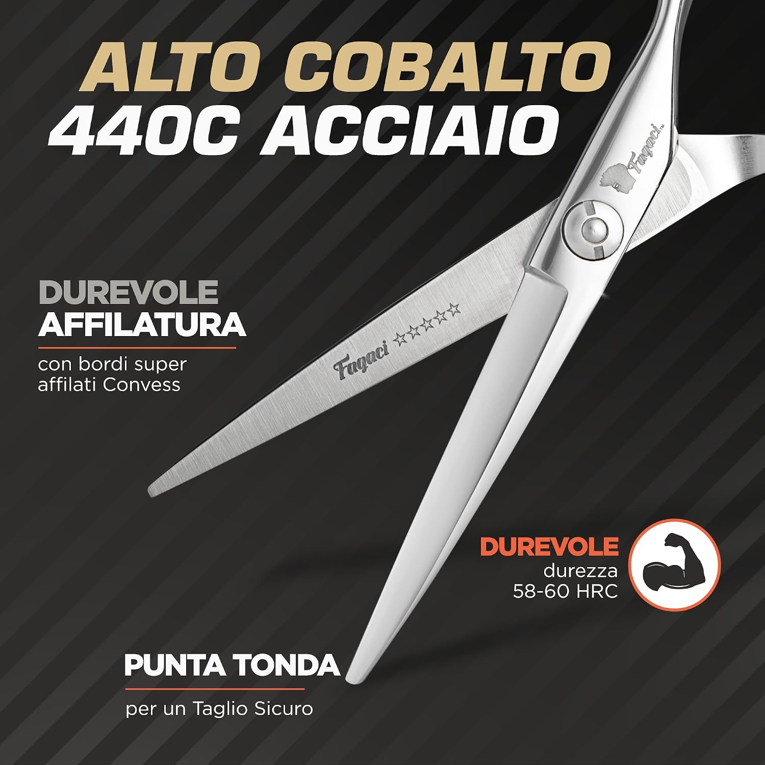 Thumbnail 2 de Fagaci Forbici Parrucchiere Professionali con Lame Affilate 440C – Taglio preciso e durevole