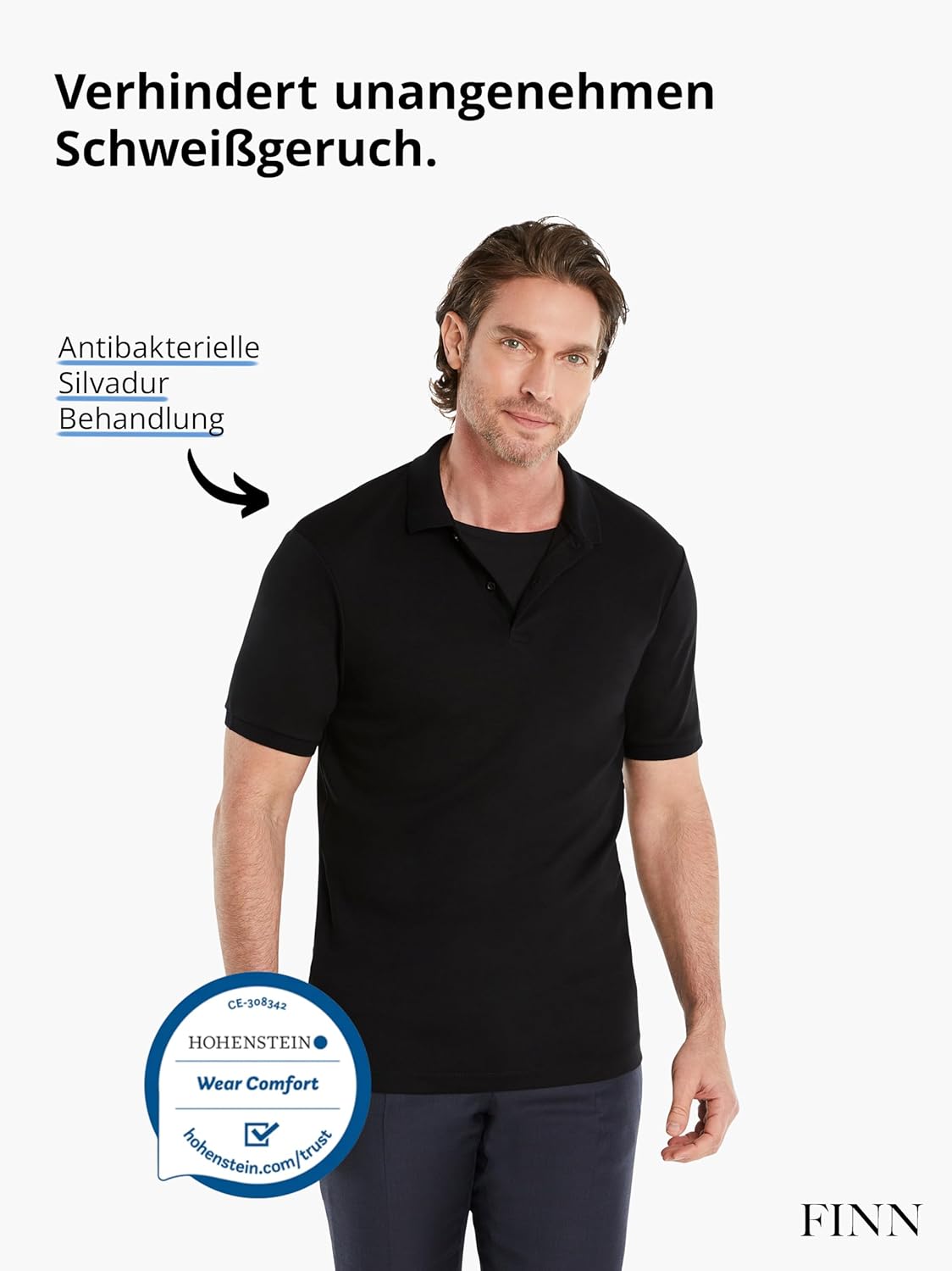 Thumbnail 2 de FINN Anti-Schweiß Shirt Herren mit Rundhals und integrierten Achselpads – zuverlässiger Schutz vor Schweißflecken