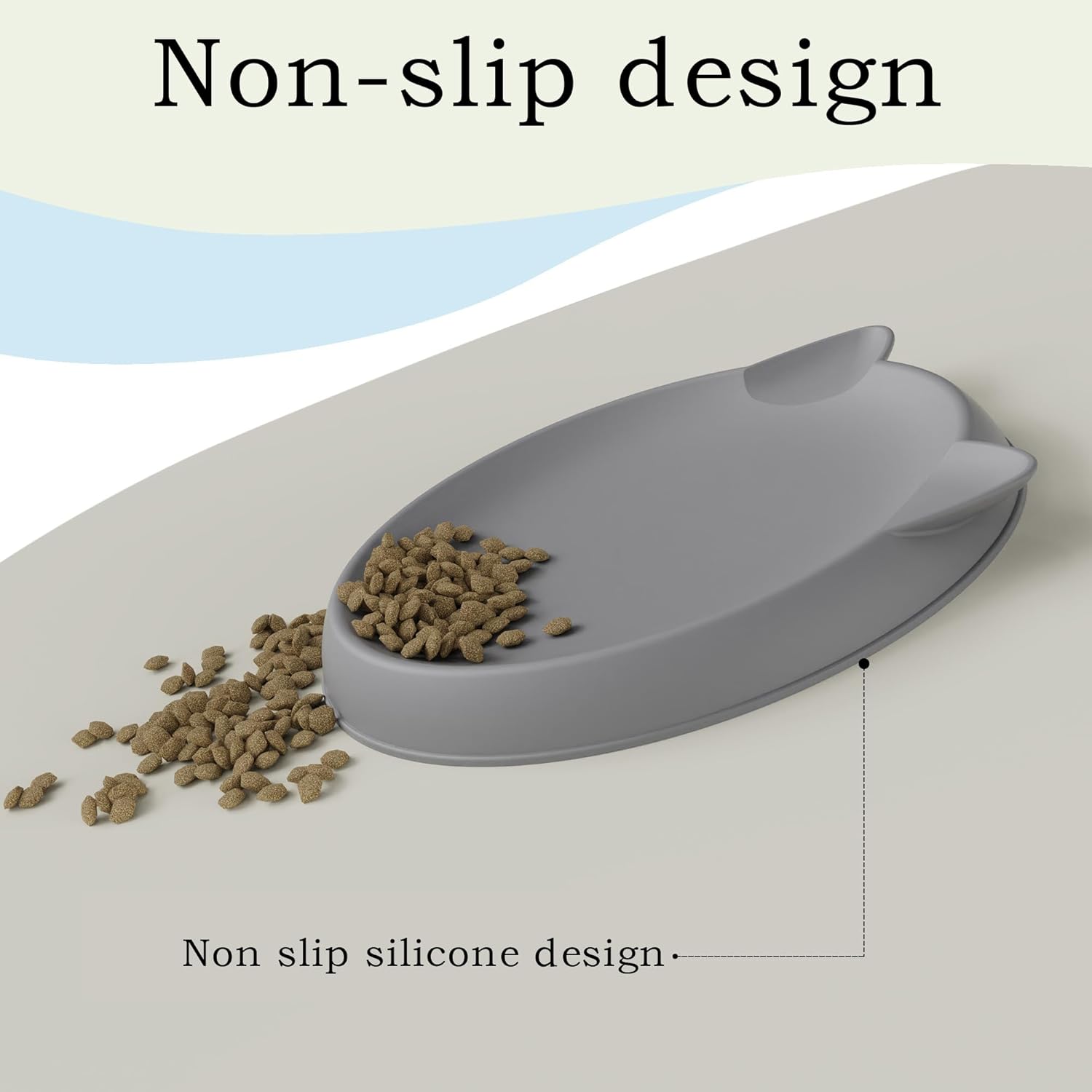 Thumbnail 4 de Wingcases gamelle en silicone anti-moustache 15 x 15 cm gris foncé pour chat et chien