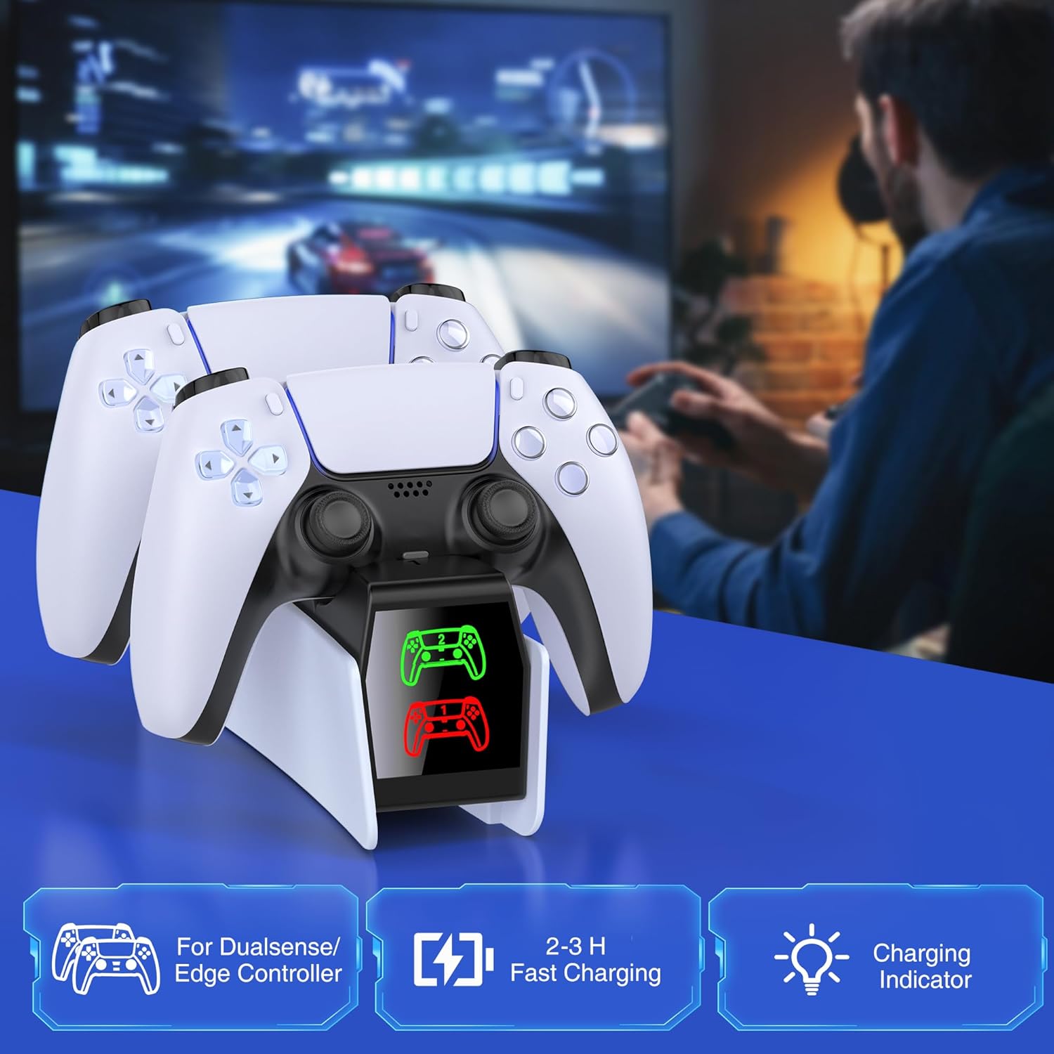 Detalle de HELLCOOL PS5 Controller Charger 2H fast charging dock for DualSense controllers