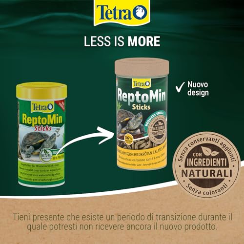 Detalle de Tetra ReptoMin Sticks: Cibo base bilanciato per tartarughe acquatiche adulte, lattina da 1 L