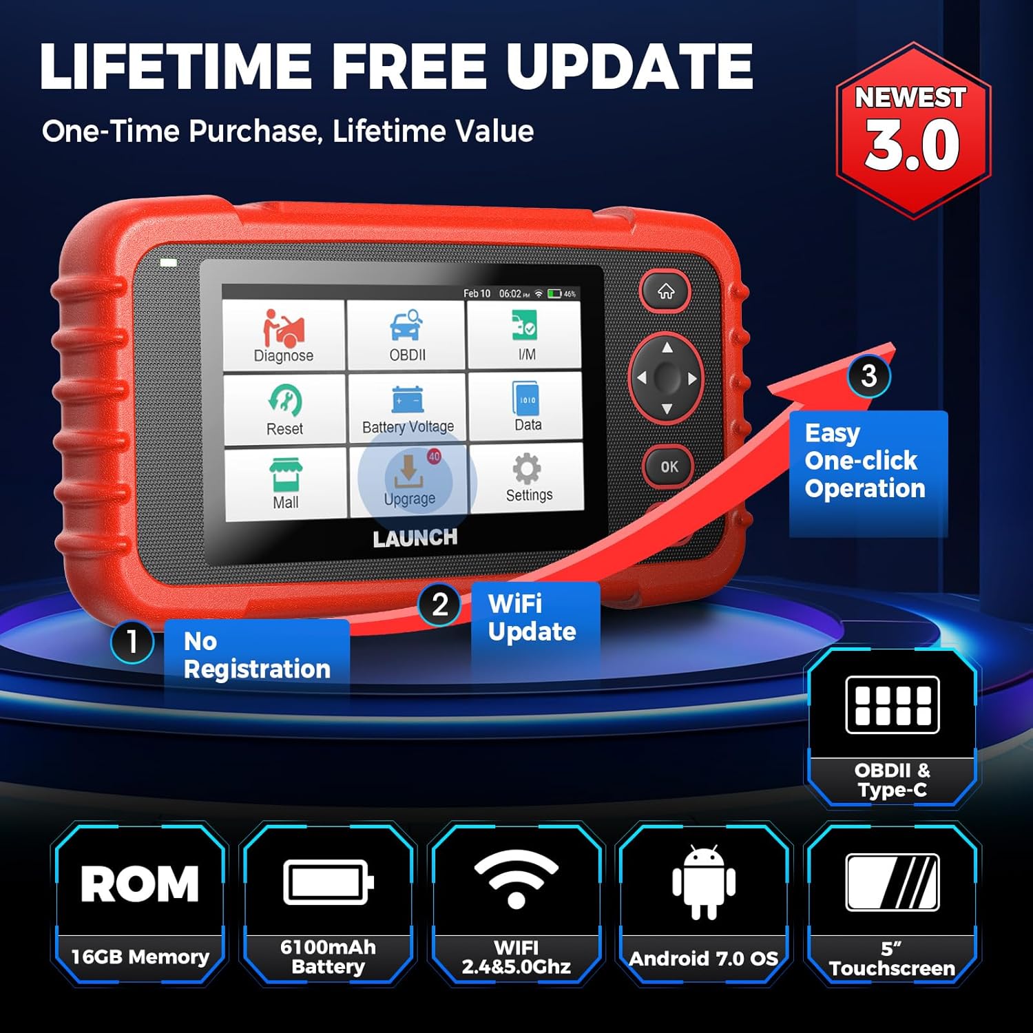 Thumbnail 4 de LAUNCH CRP129X V3.0 : valise diagnostic auto multimarque OBD2, VIN, graphes de données et 12 réinitialisations