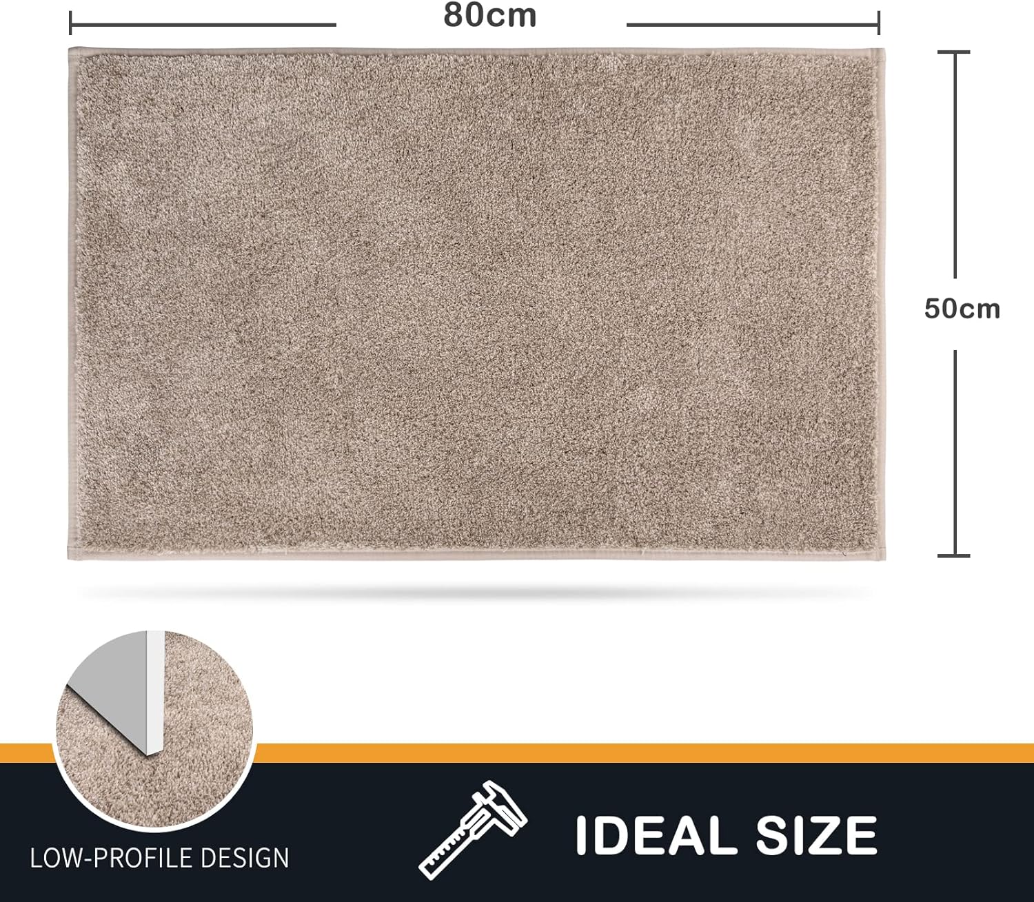 Thumbnail 1 de PURRUGS Dirt Trapping Door Mat 50 x 80 cm (Taupe) – Non-Slip, Machine Washable
