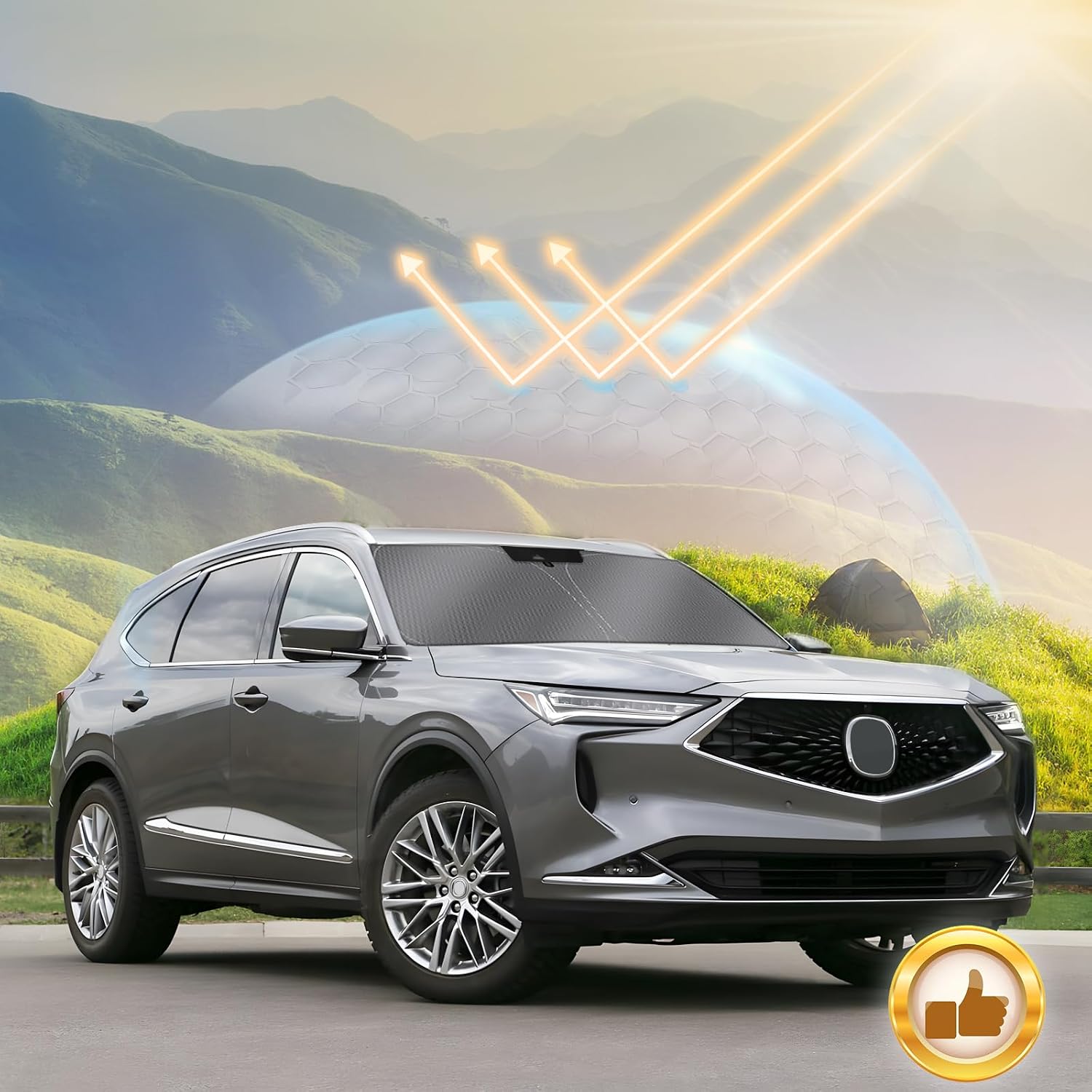 Detalle 2 de BSSorder Windshield Sun Shade for Acura MDX