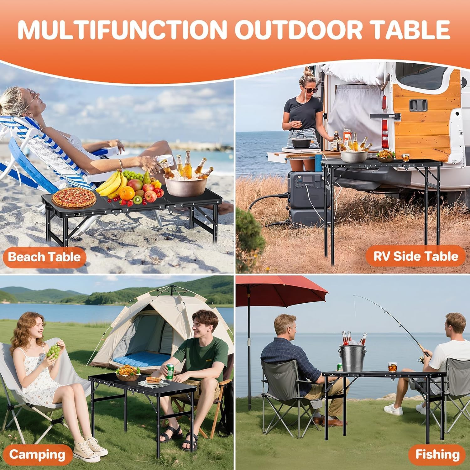 Thumbnail 6 de FUNYKICH Folding Camping Table 3 ft