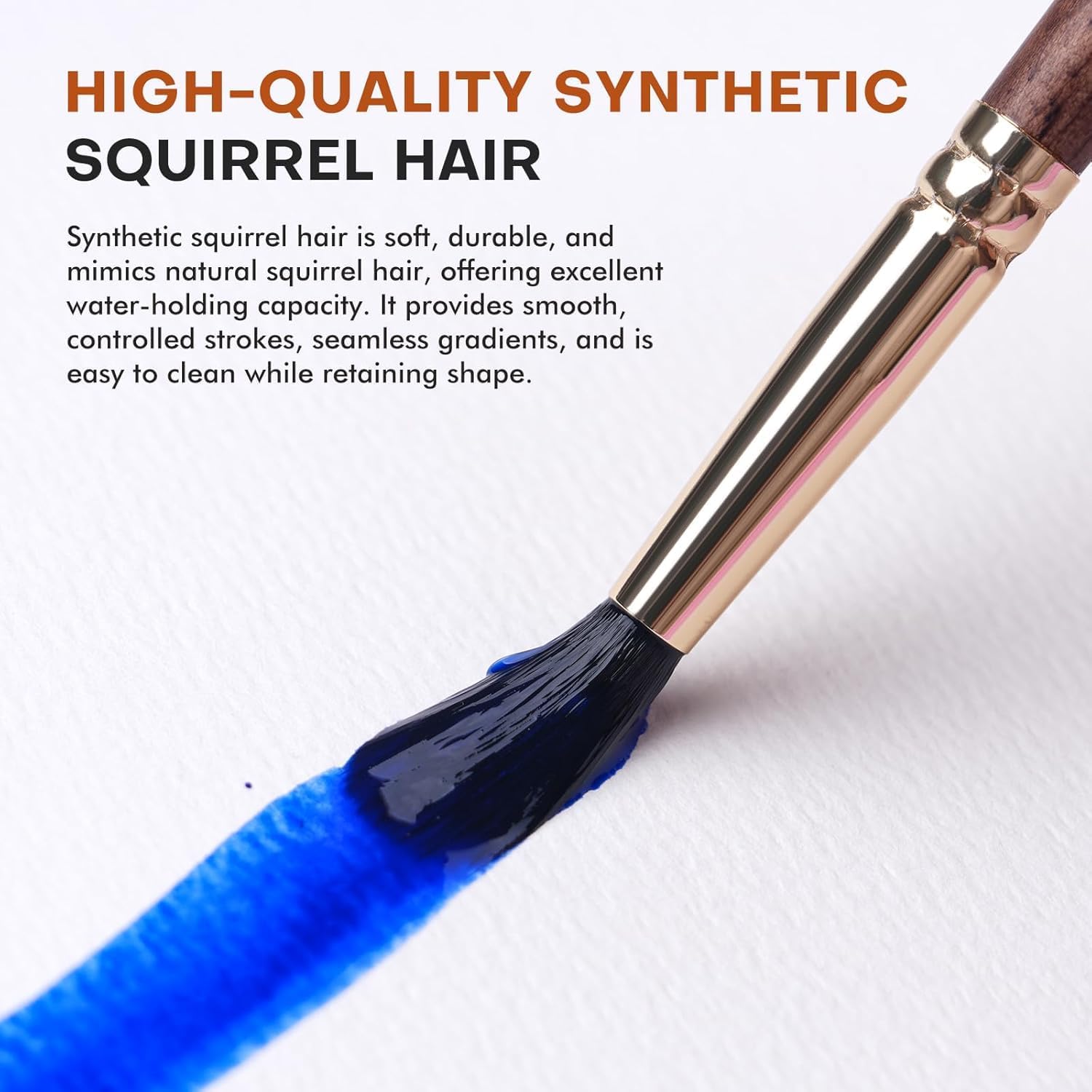 Detalle de Fuumuui 10-piece synthetic squirrel-hair watercolour brush set (multiple shapes)