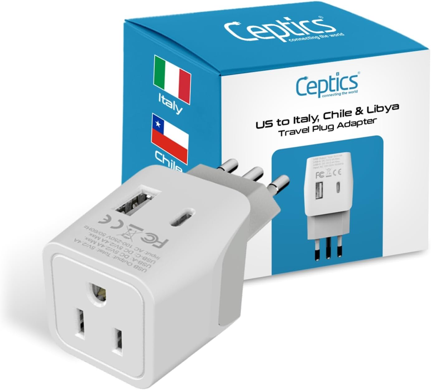 Thumbnail 6 de Ceptics 3 in 1 European Travel Plug Adapter CTU-9C