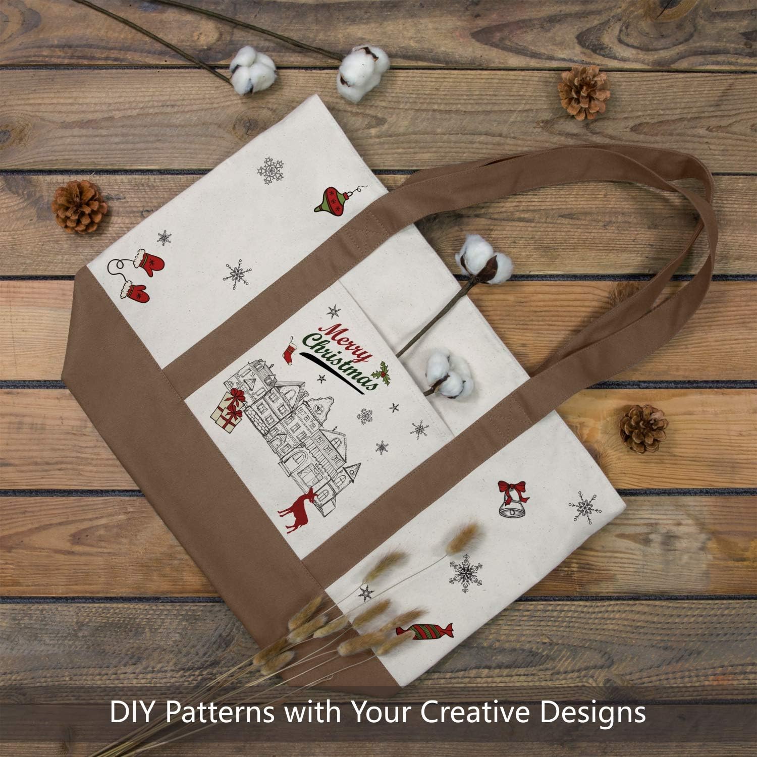 Thumbnail 3 de TOPDesign Canvas Tote Bags 6-Pack with Pocket 🛍
