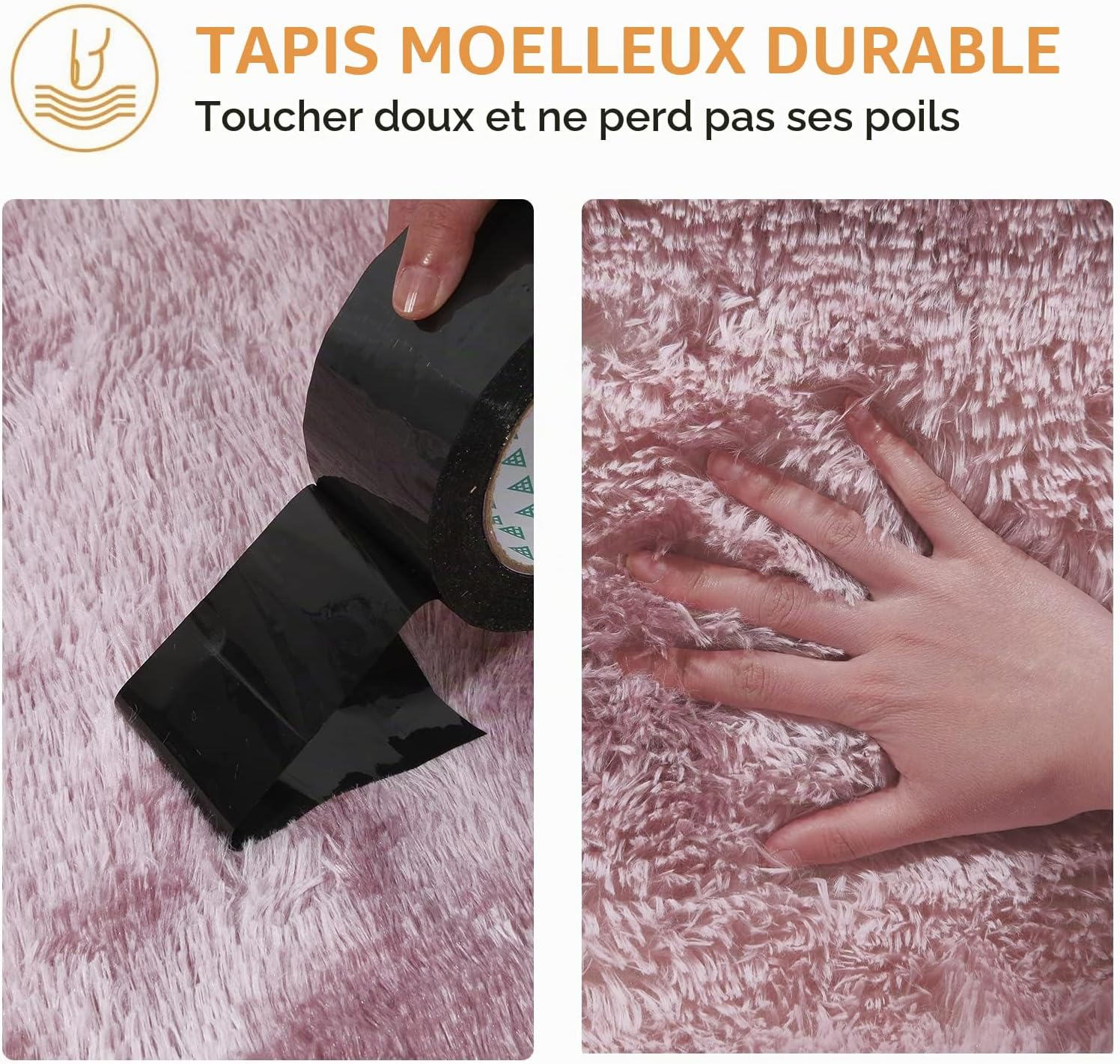 Detalle de Pauwer Plush Shaggy Area Rugs roze hoogpolig vloerkleed 160 x 200 cm