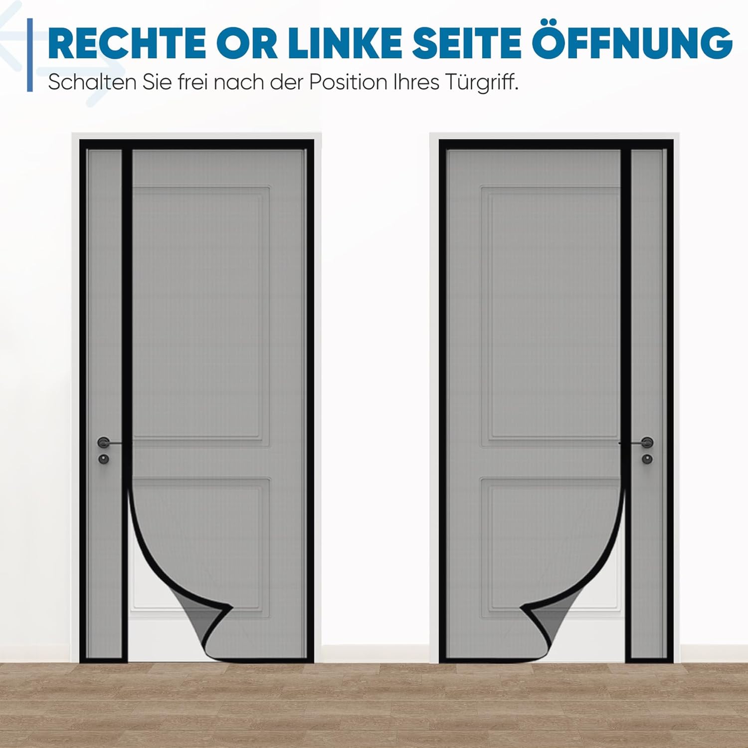 Thumbnail 1 de Sekey Fliegengitter Tür Vorhang mit Magnet & Katzenkratzer-Schutz (80x210 cm, Schwarz) – ohne Bohren