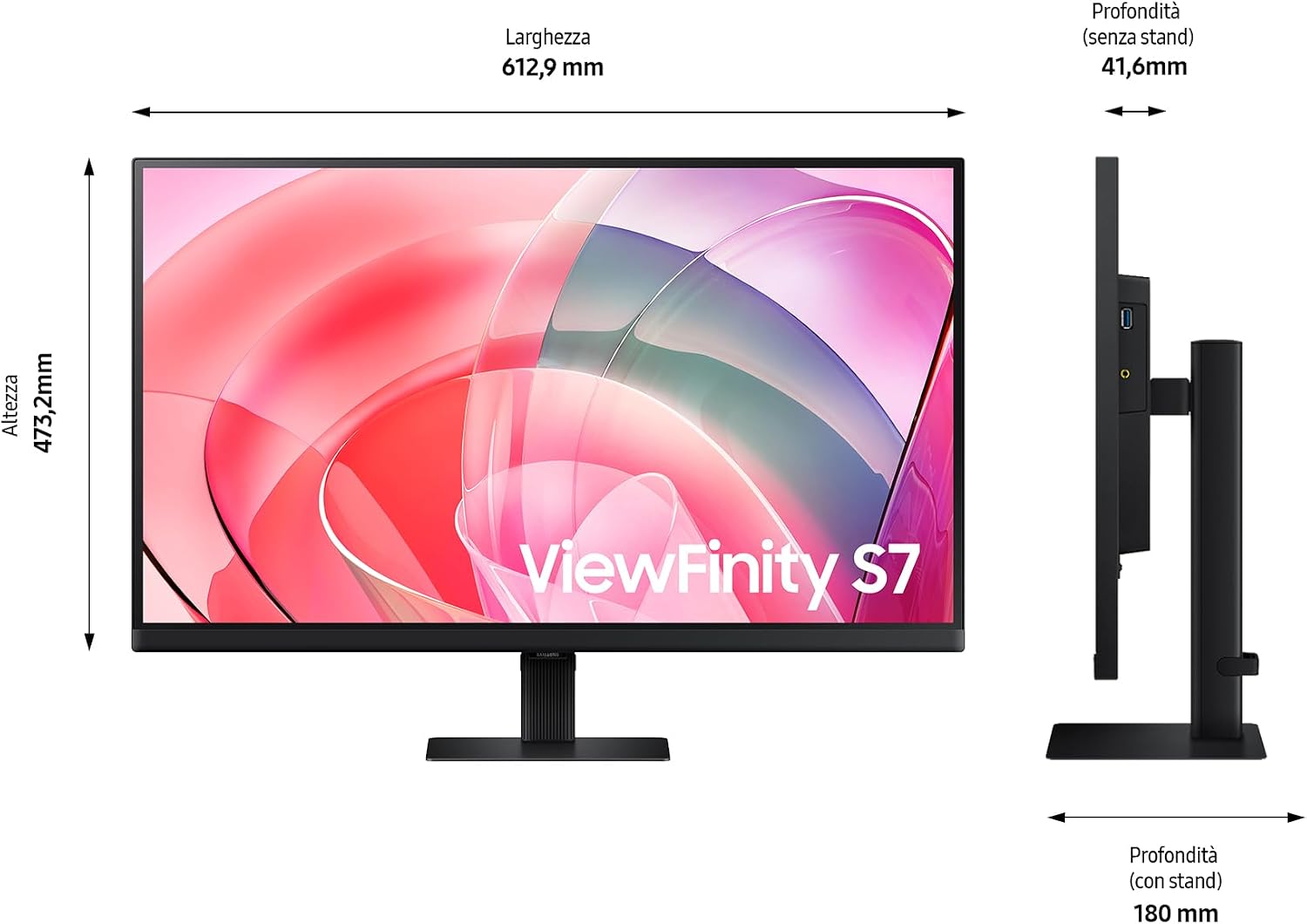 Detalle 2 de Samsung ViewFinity S7 (S27D702) monitor 27” 4K UHD IPS con HDR10, HDMI e DisplayPort